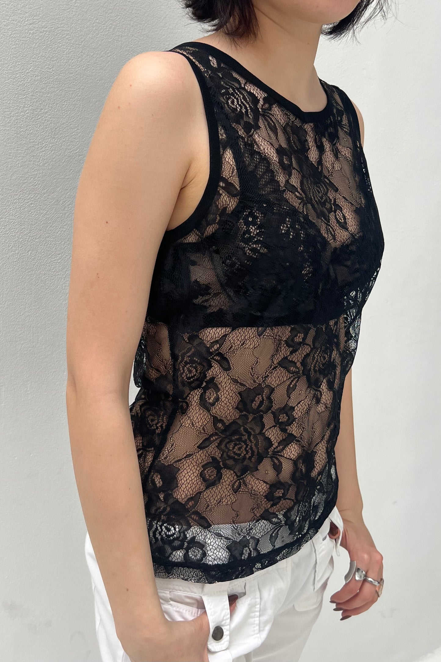 Vintage Black Lace Top