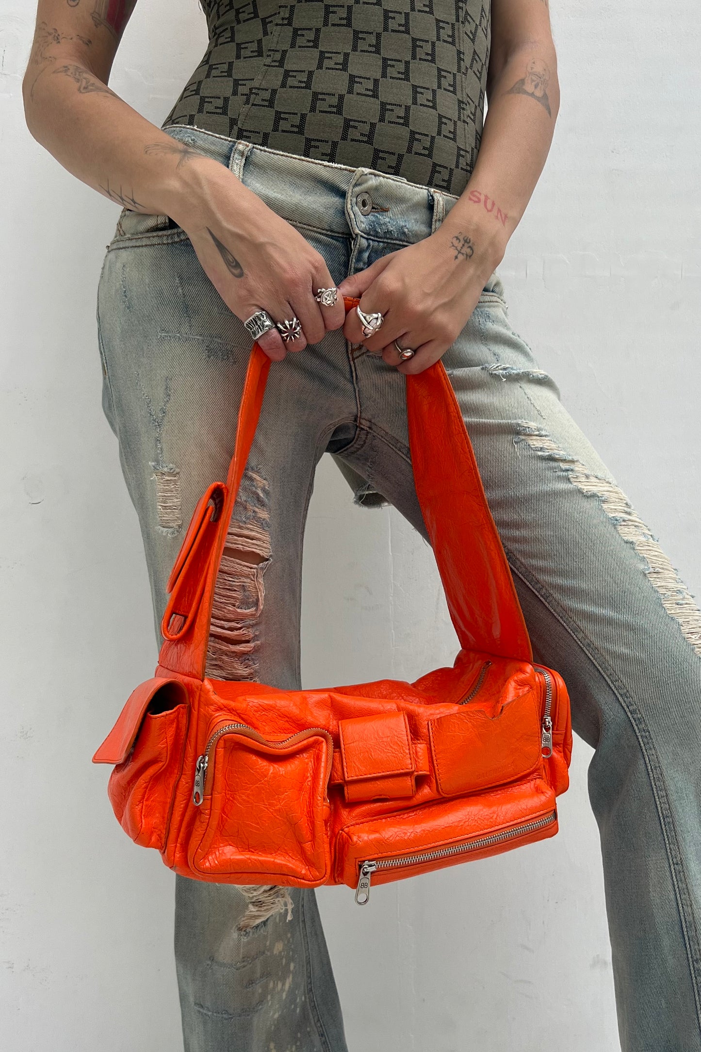 Vintage Orange Superbusy Small Shoulder Bag