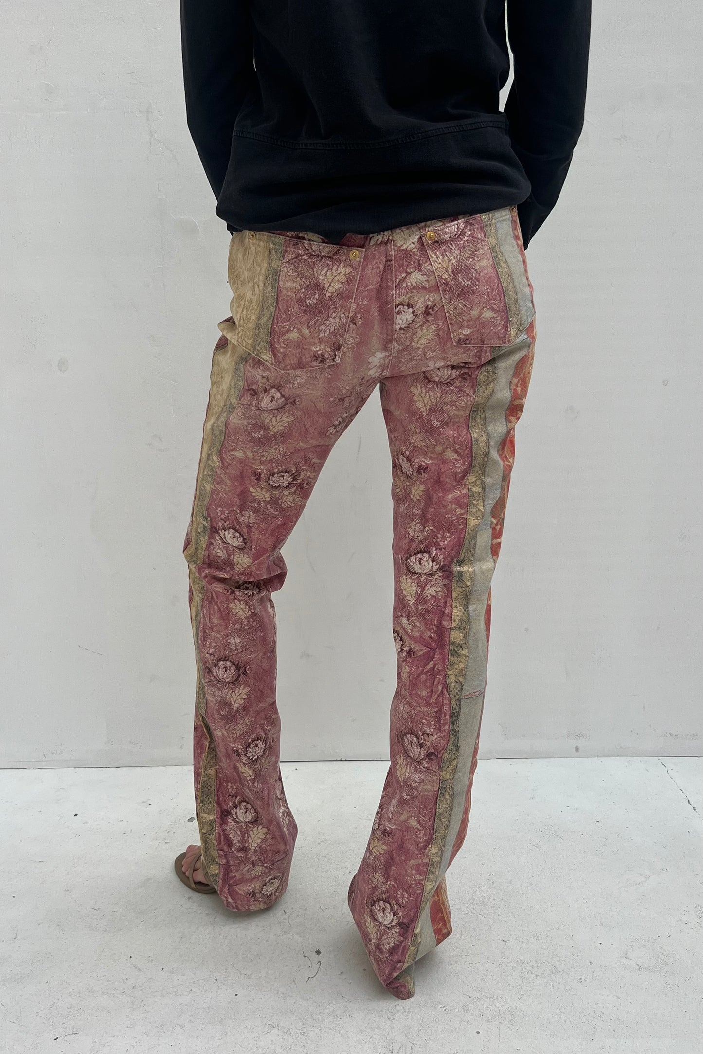 Vintage Vertical Stripes Patchwork Pants
