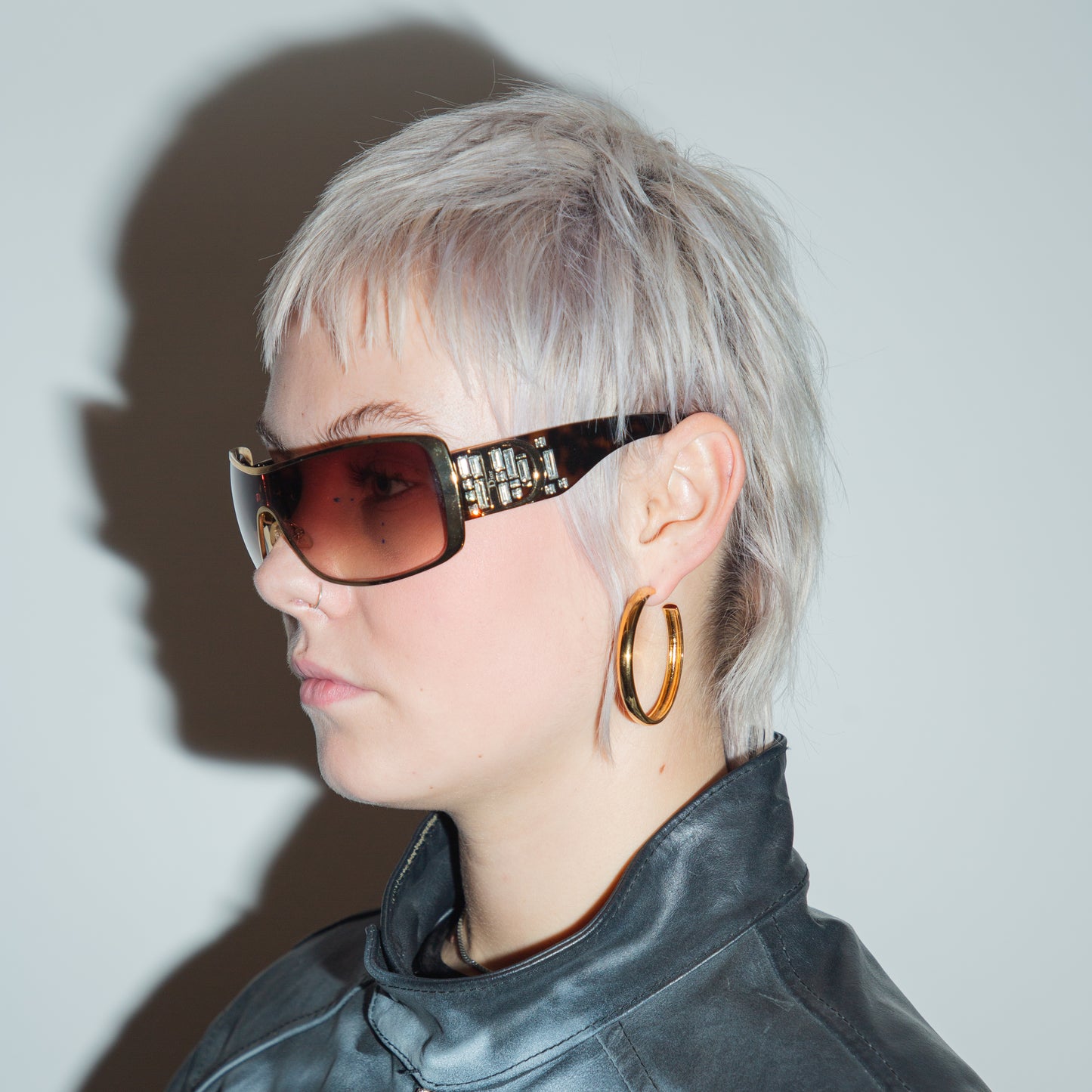 Vintage Dior Chocolate Strass & Gold Mask Sunglasses