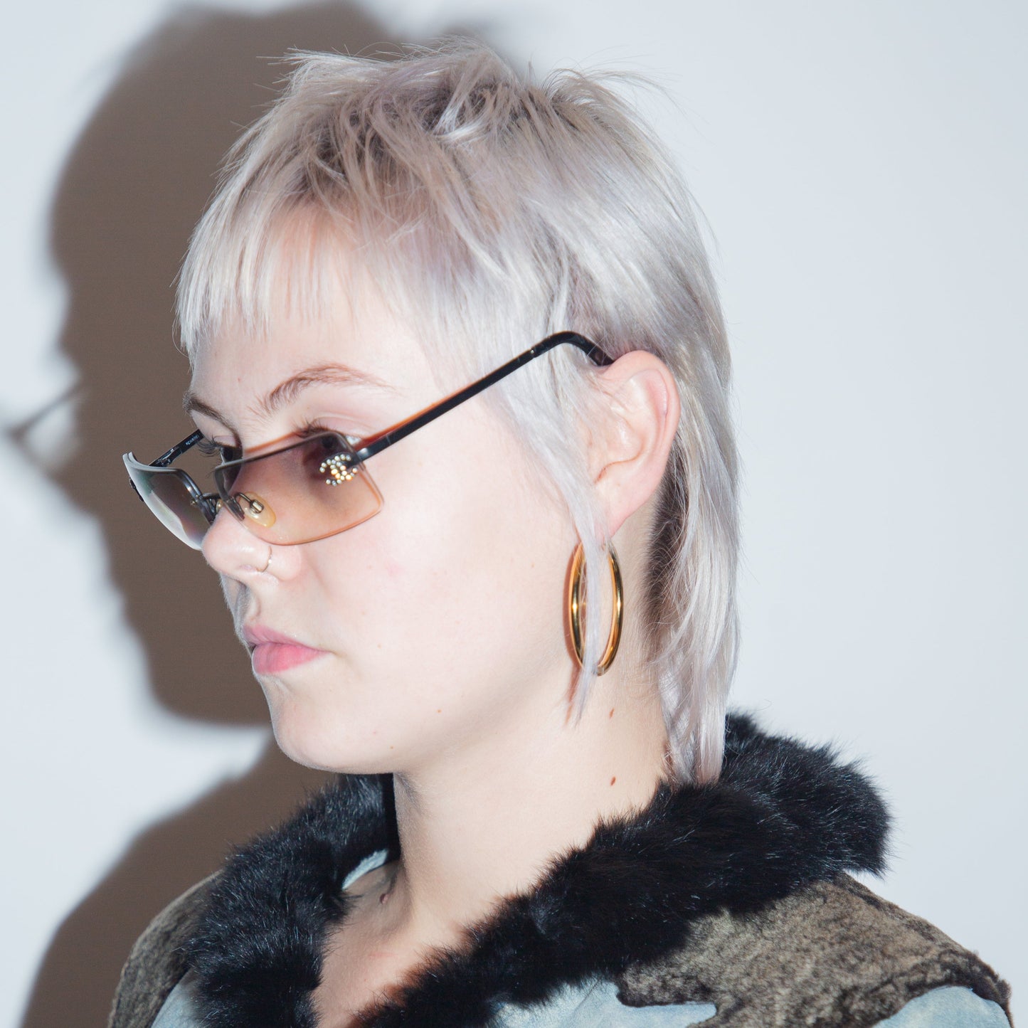 Vintage Chanel Transparent Black Frame Diamanté Sunglasses