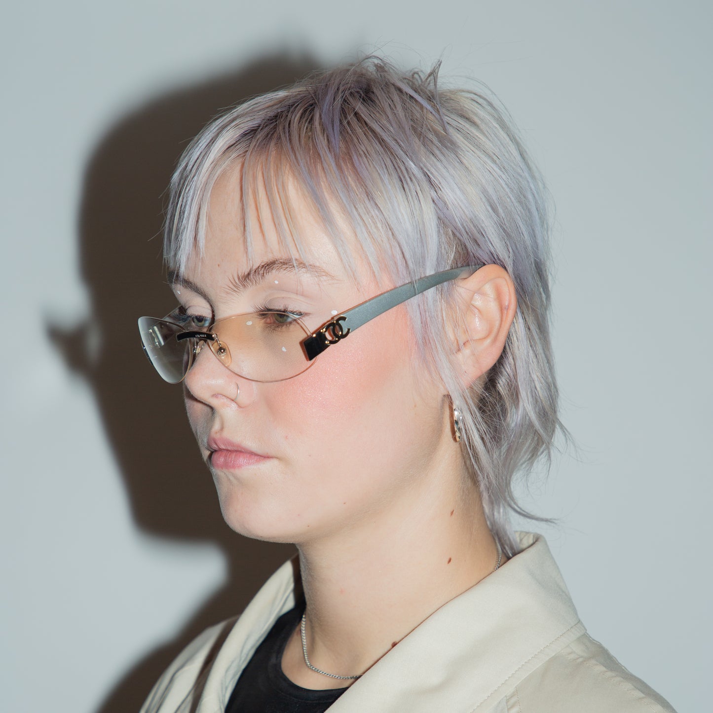 Vintage Chanel Transparent Rimless Y2K Sunglasses