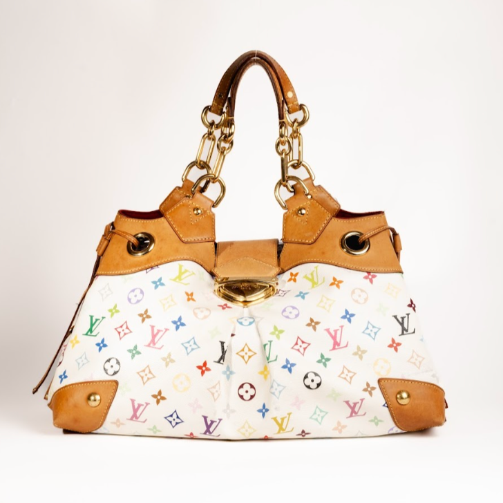 Vintage Louis Vuitton x Takashi Murakami White Ursula Bag GIMME GLITTER