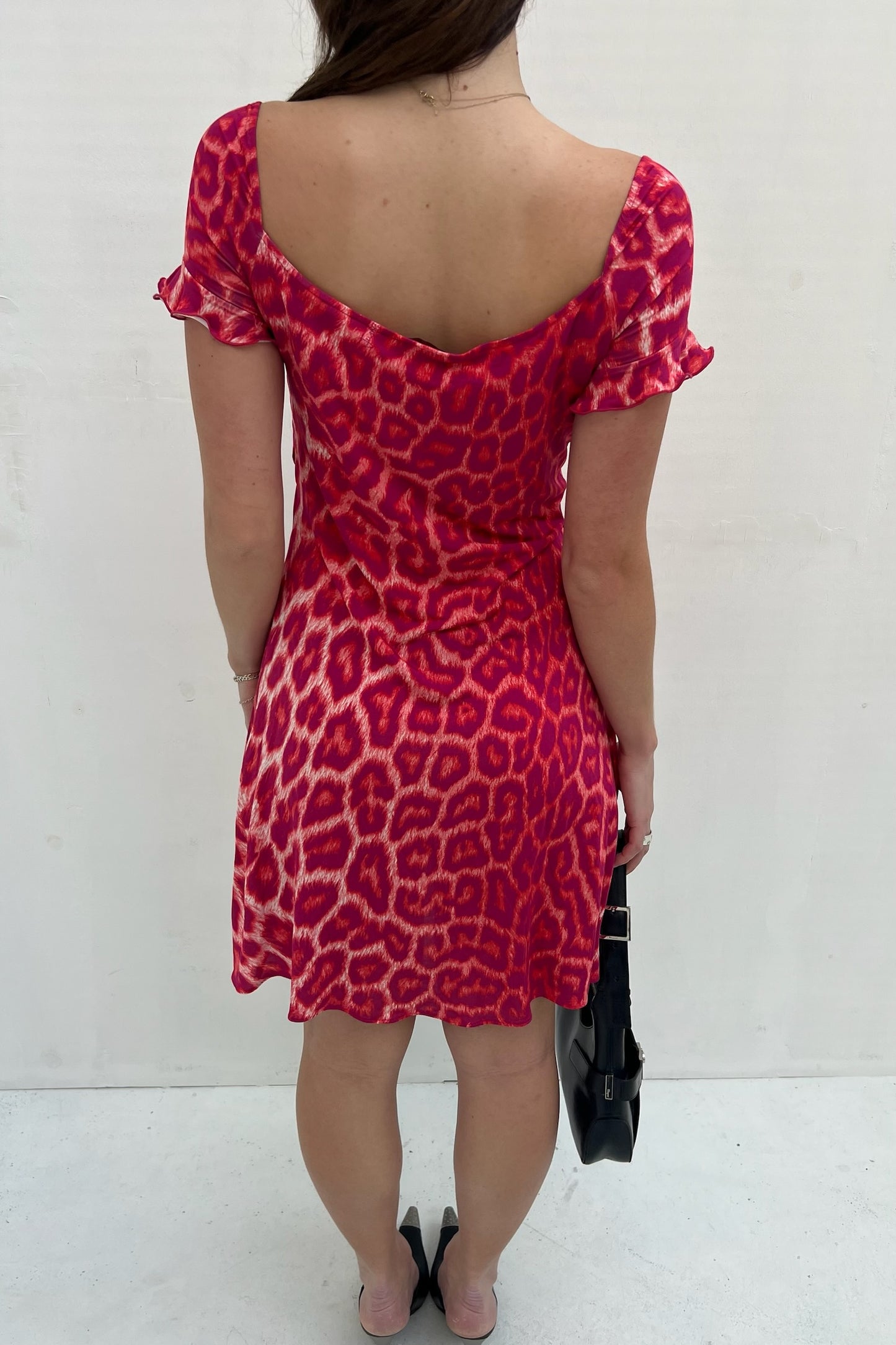 Vintage Dark Pink Leopard Dress