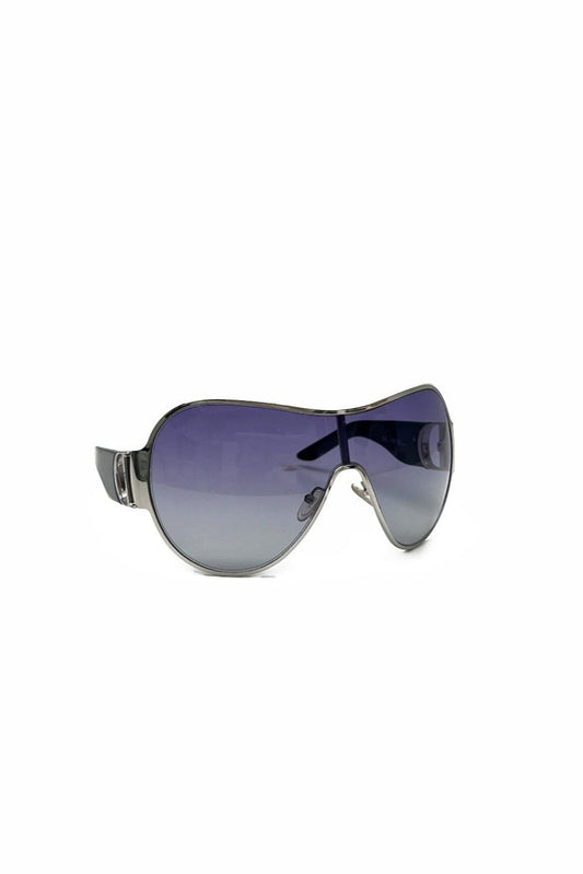 Vintage Silver Frame Pilot Mask Sunglasses