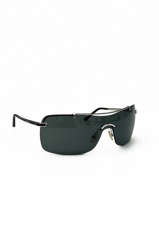 Vintage Dark Silver Frame Visor Sunglasses