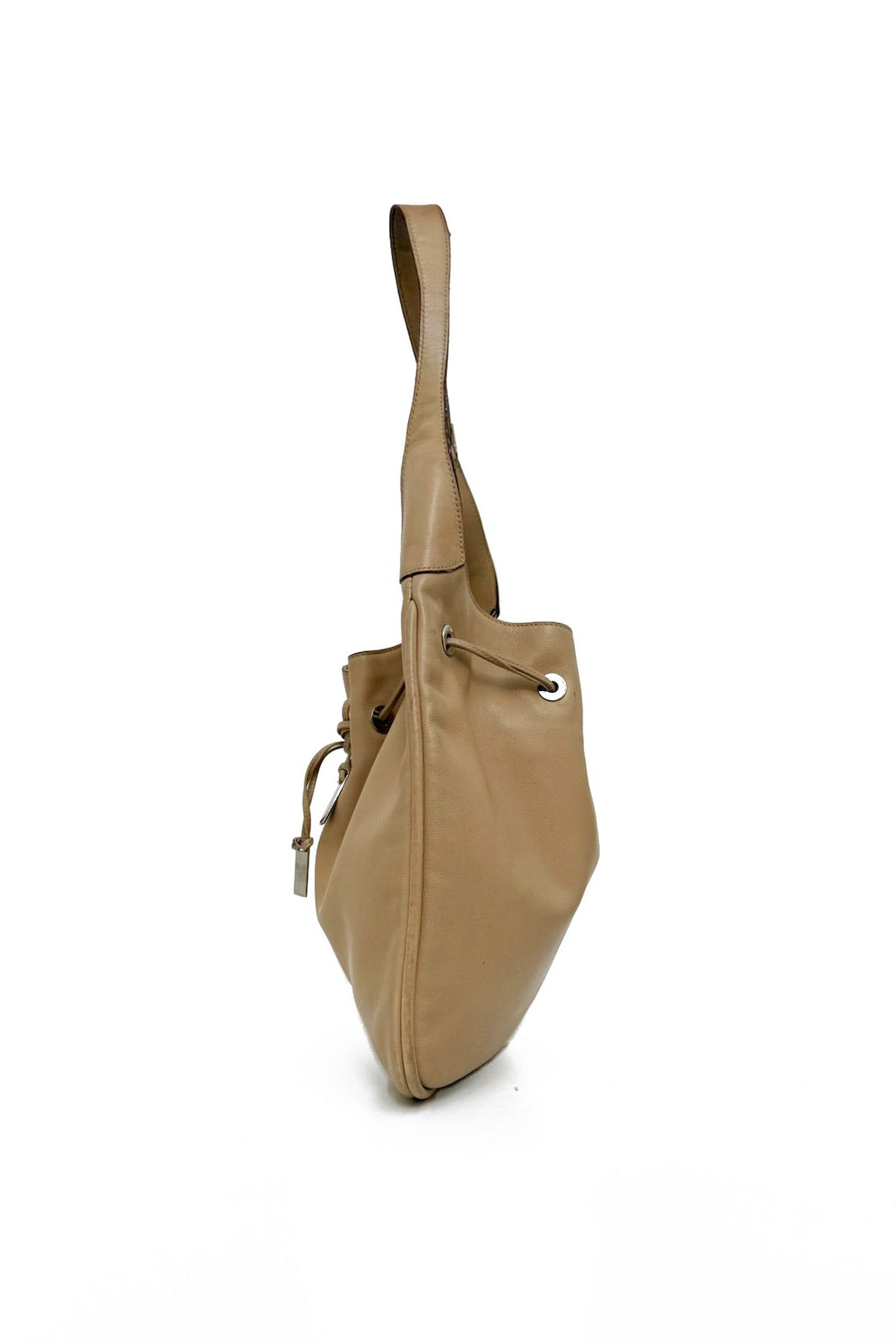 Tan Leather Simple Hobo Bag