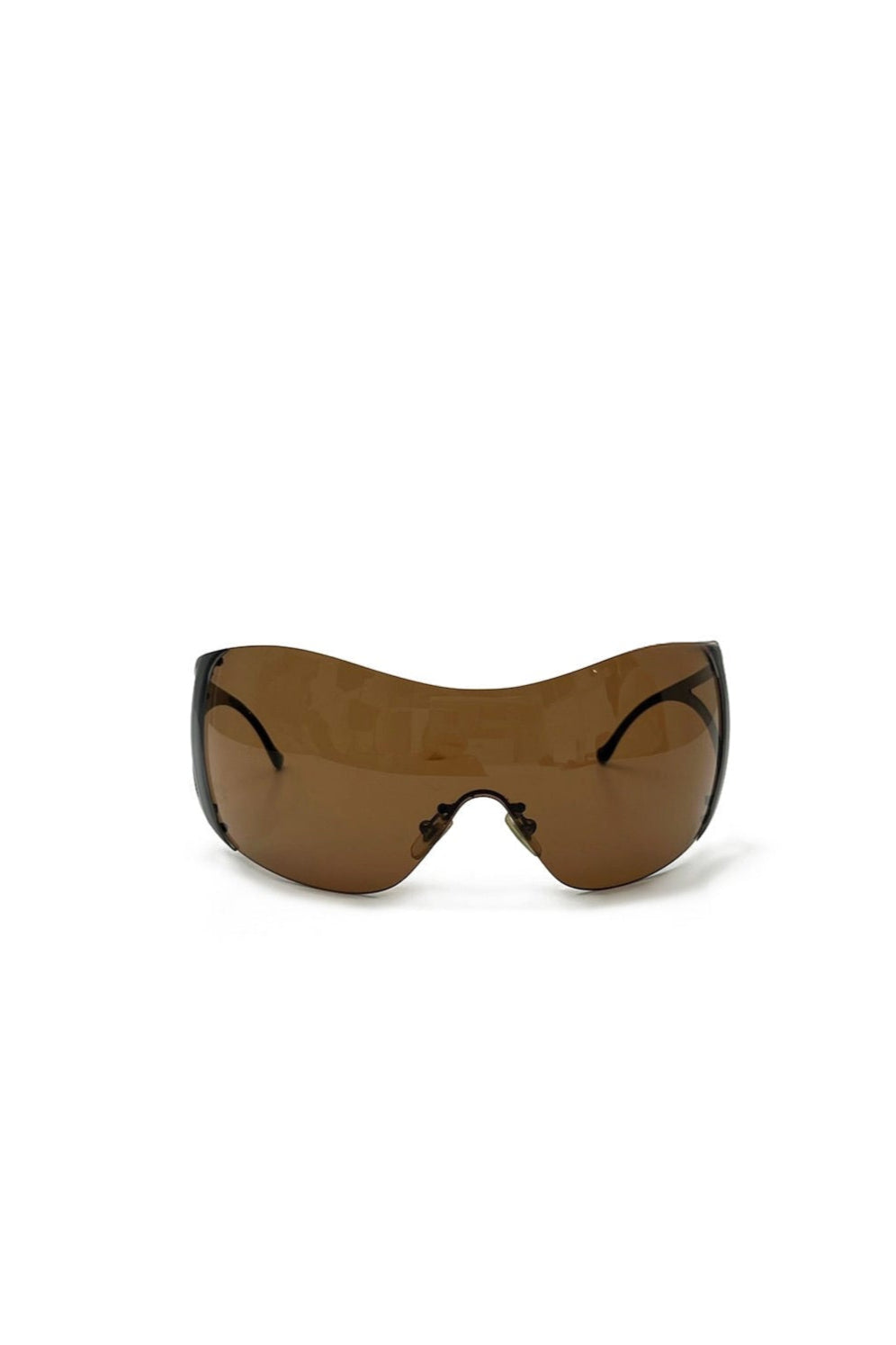 Vintage Silver & Brown Mask Sunglasses