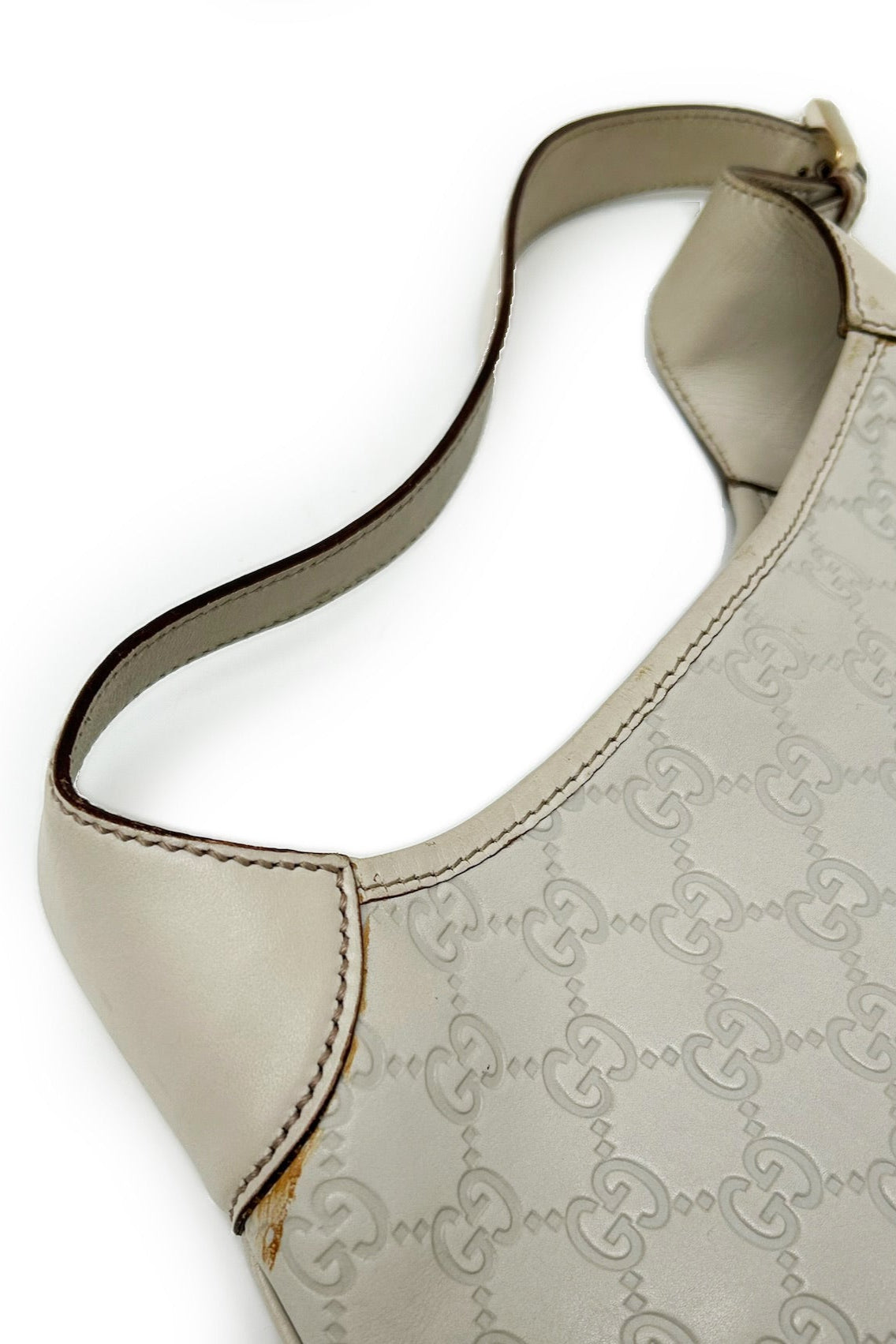 Vintage Cream Guccissima Leather Shoulder Bag