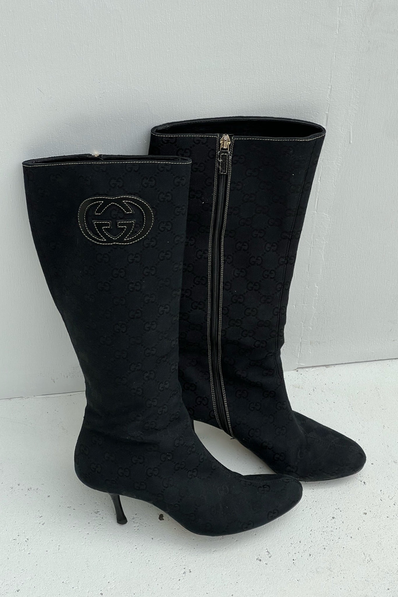 Vintage Black Monogram Boots 37.5