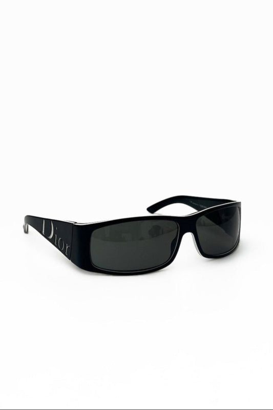 Vintage Black and White Spell Out Sunglasses