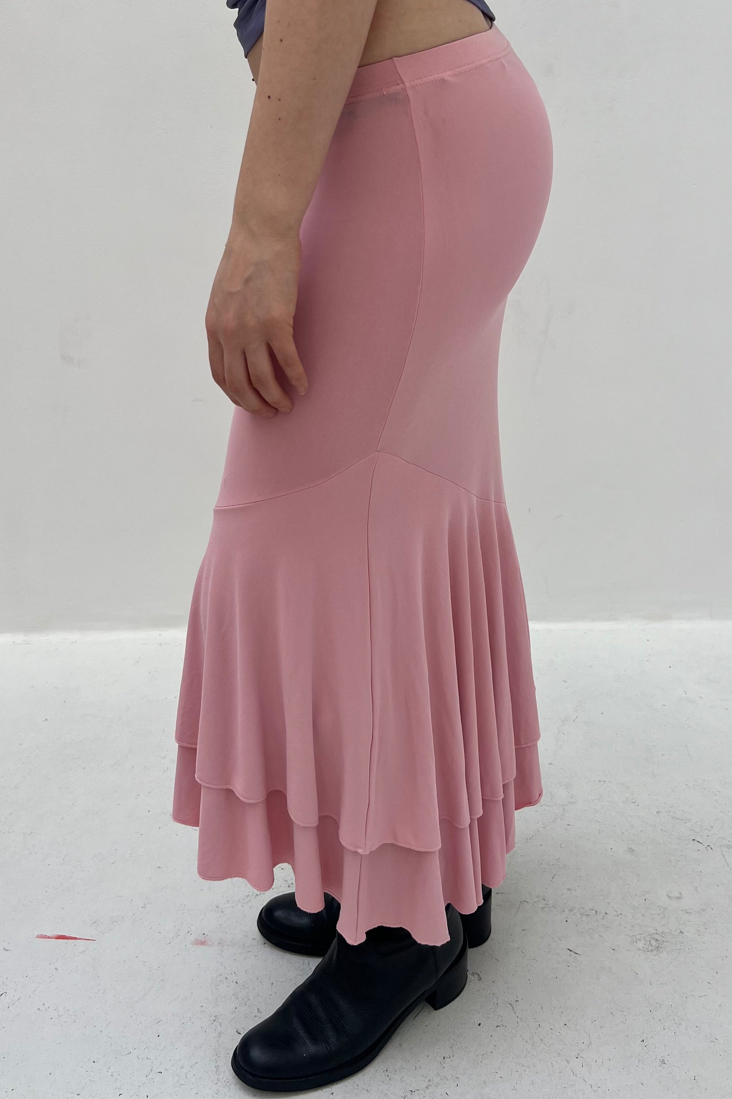 Vintage Pink Flowy Maxi Skirt