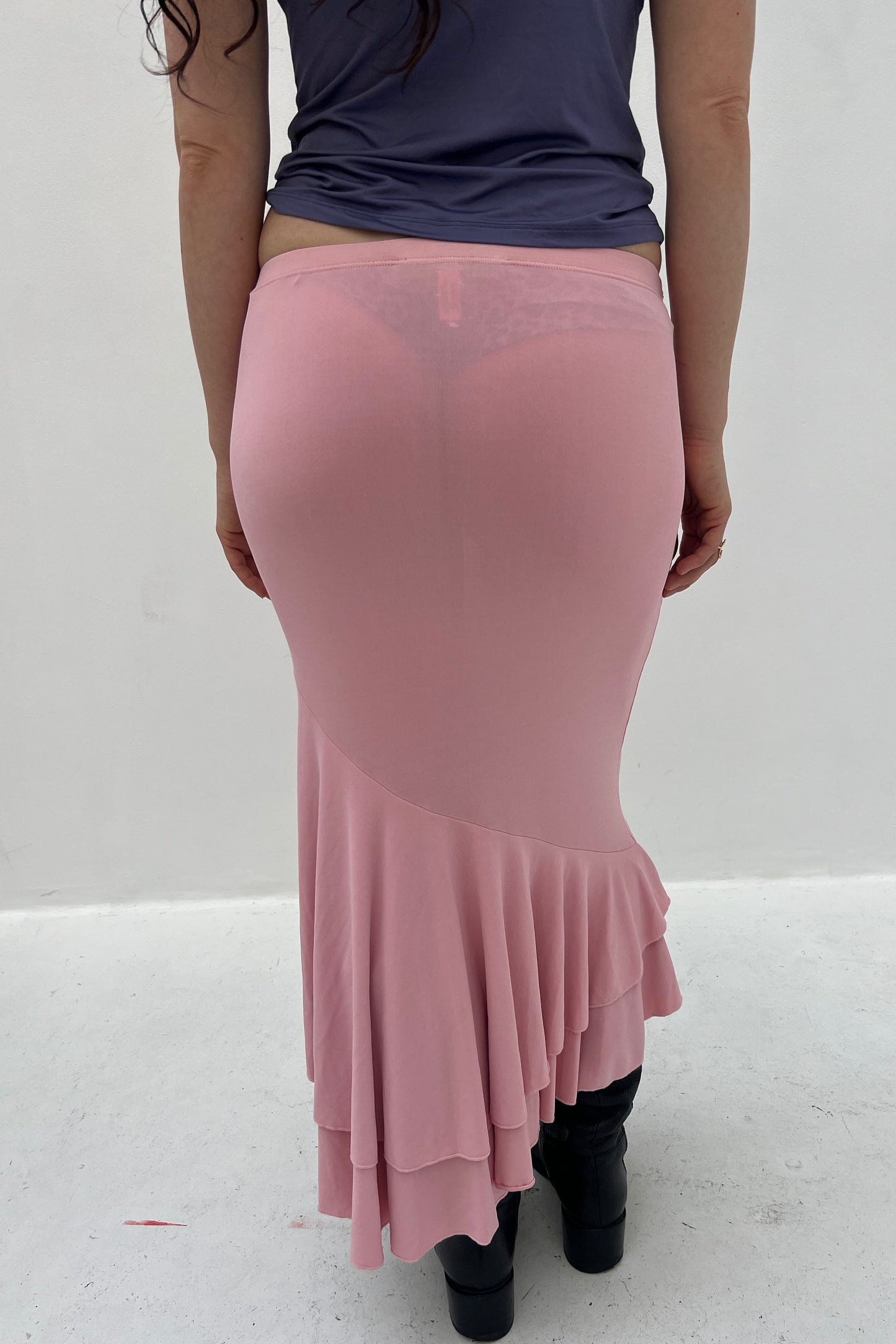 Vintage Pink Flowy Maxi Skirt