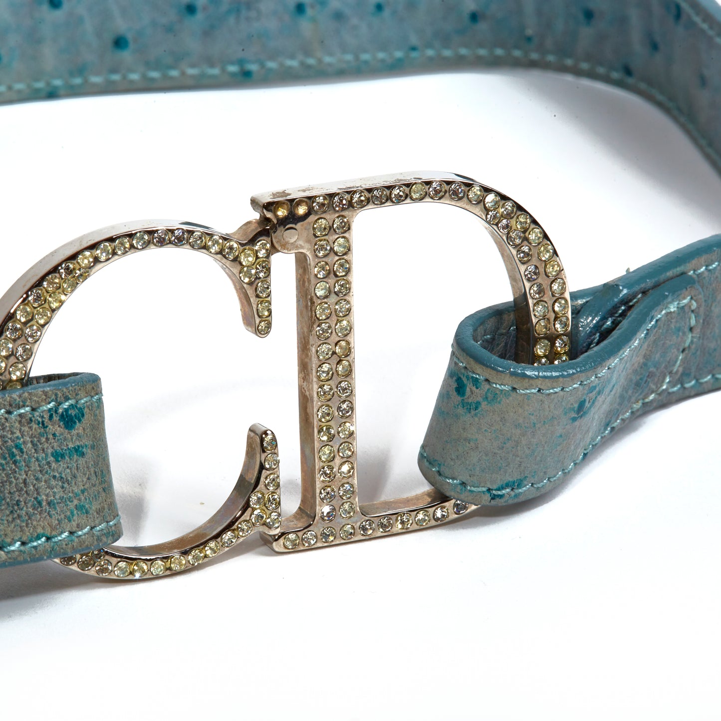 Vintage Dior Oistritch Strass Logo Belt