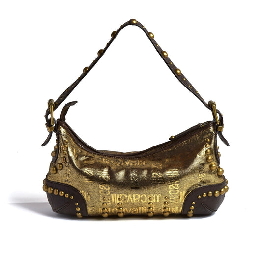 Vintage Cavalli Brown & Gold Studded Bag