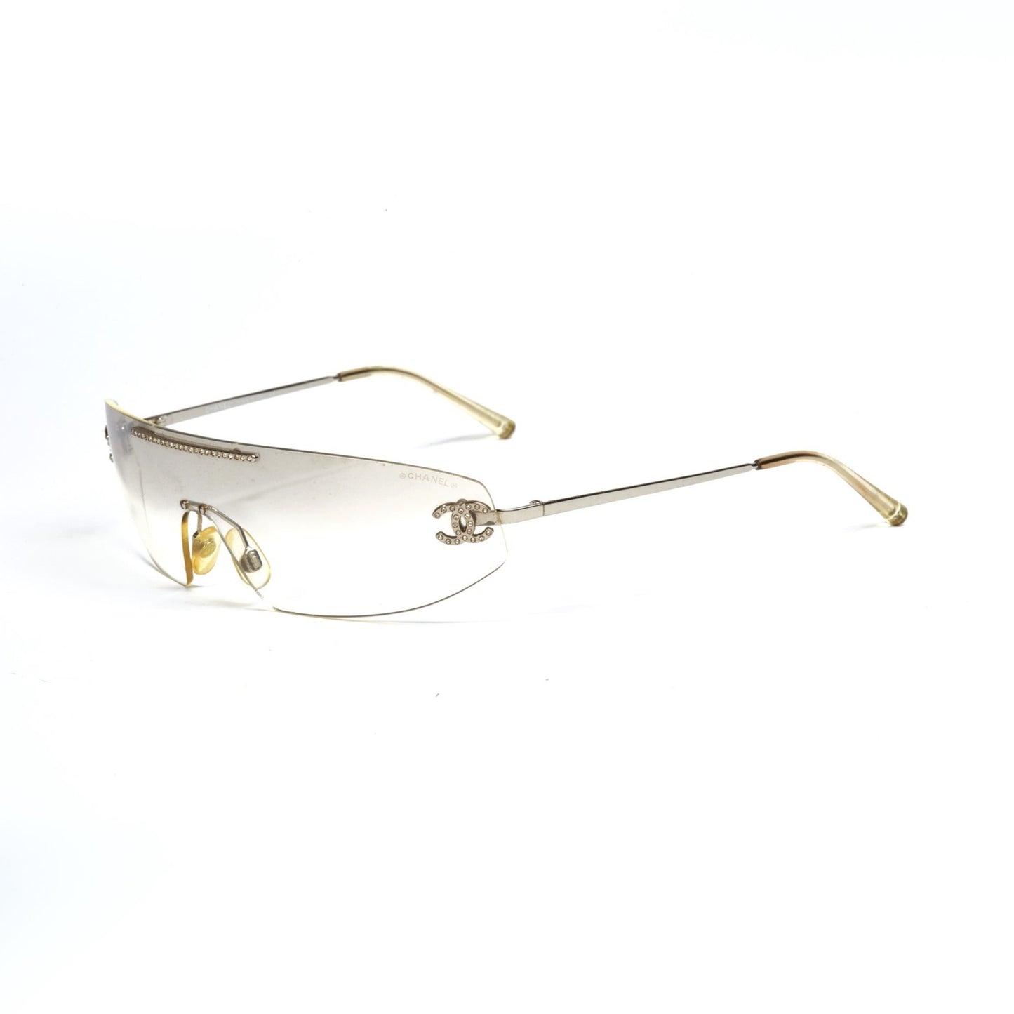 Vintage Chanel Transparend Visor Diamanté Sunglasses