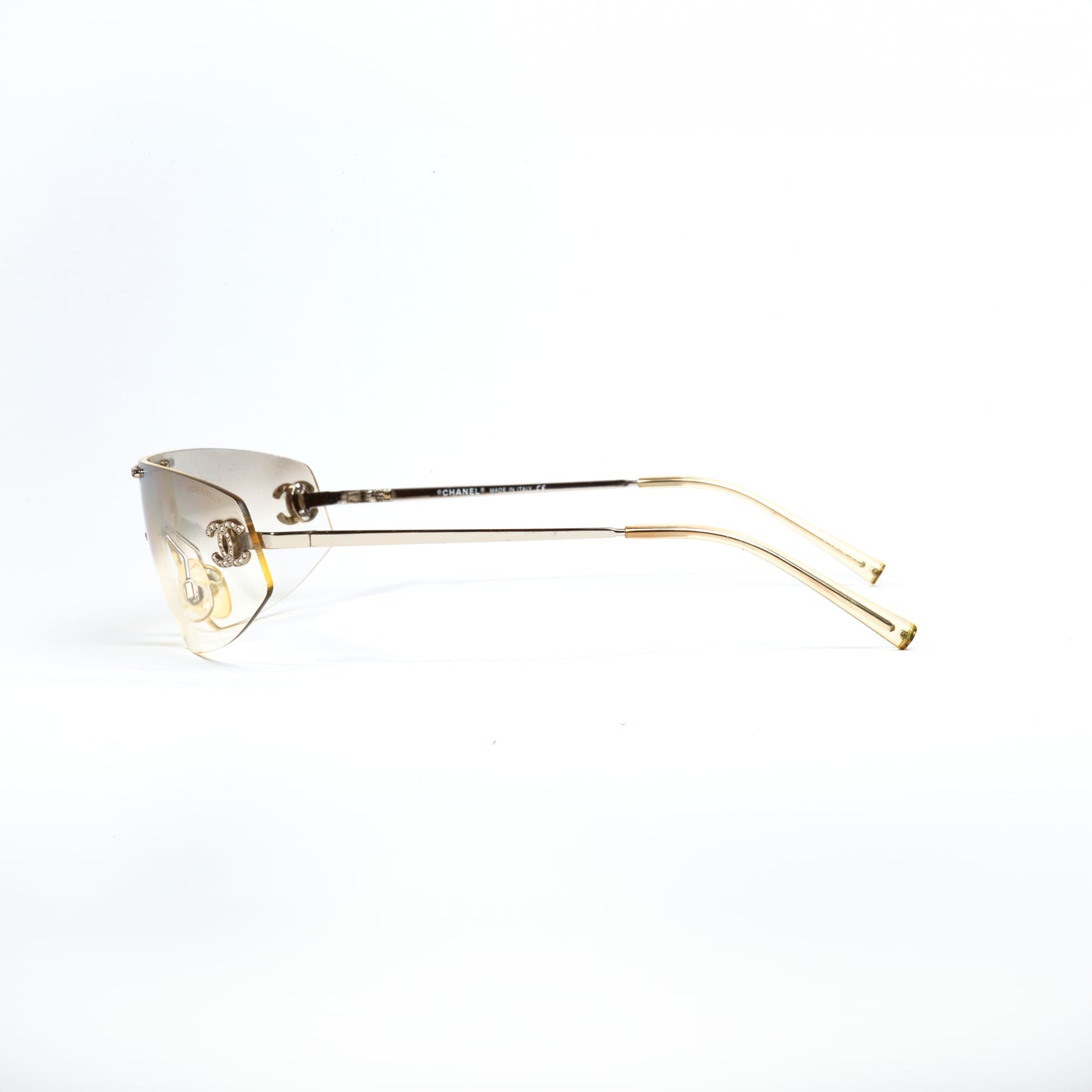 Vintage Chanel Transparend Visor Diamanté Sunglasses