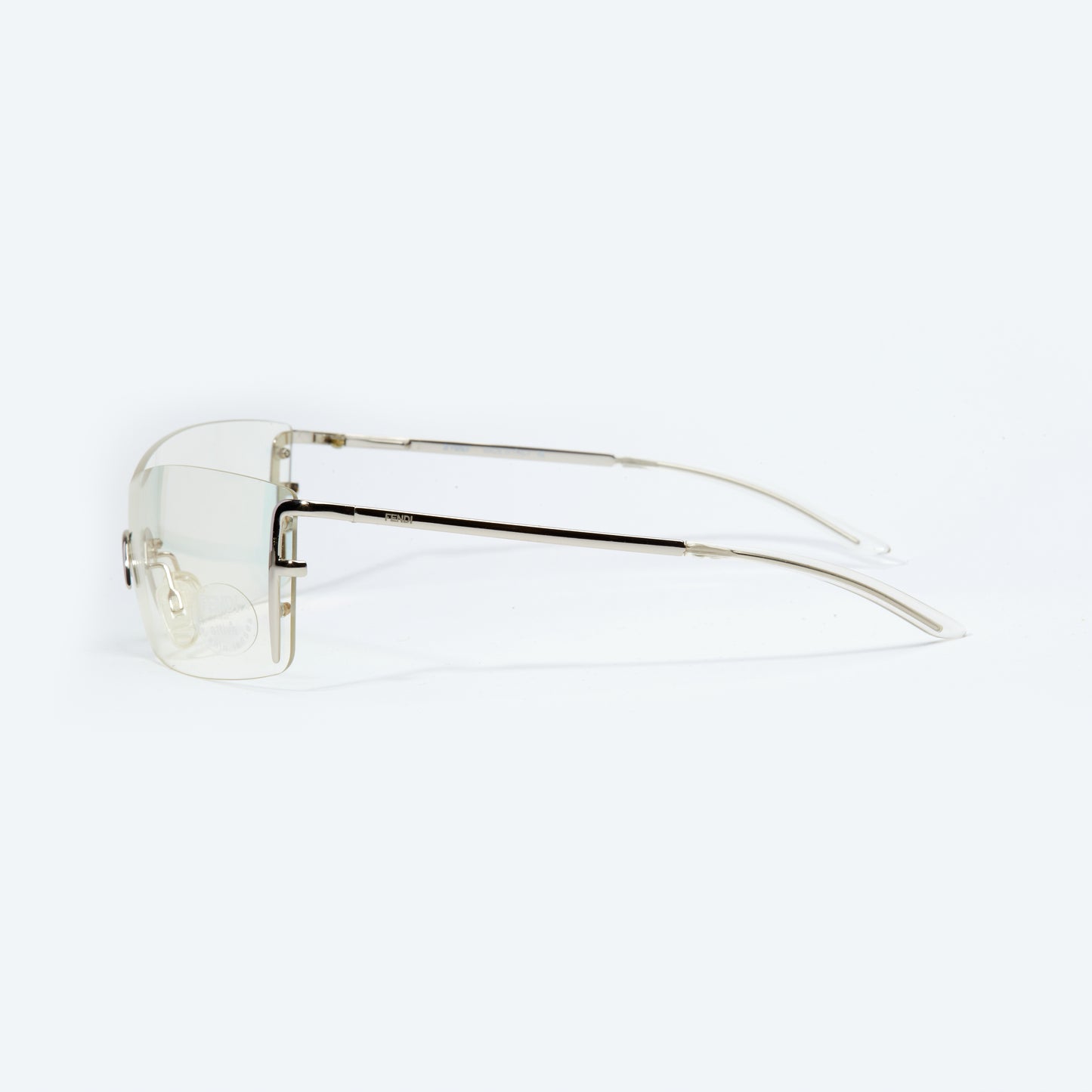 Vintage Fendi Transparent Silver Frame Sunglasses