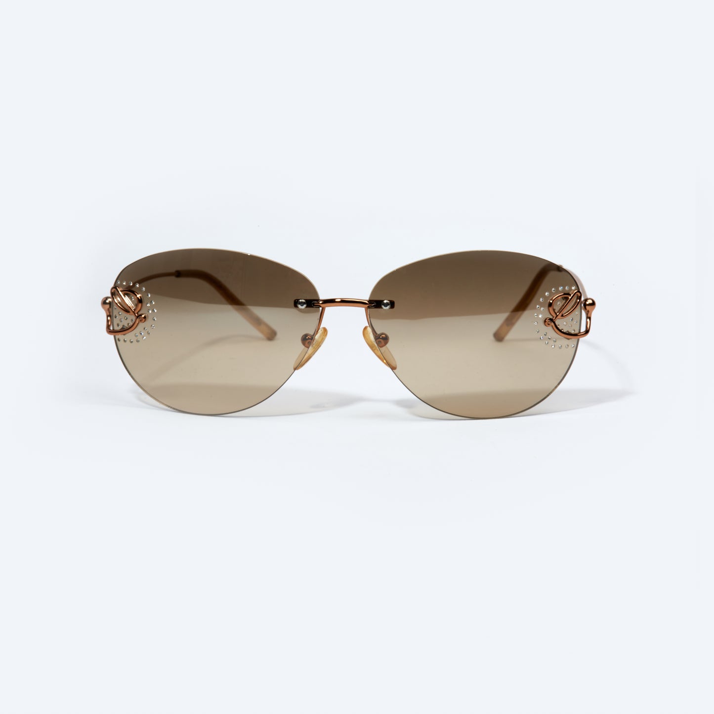 Vintage Loewe Rimless Gold & Strass Sunglasses