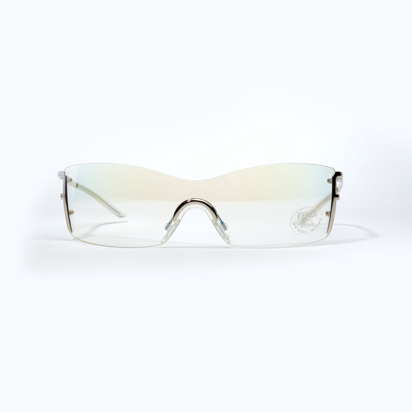 Vintage Fendi Transparent Silver Frame Sunglasses