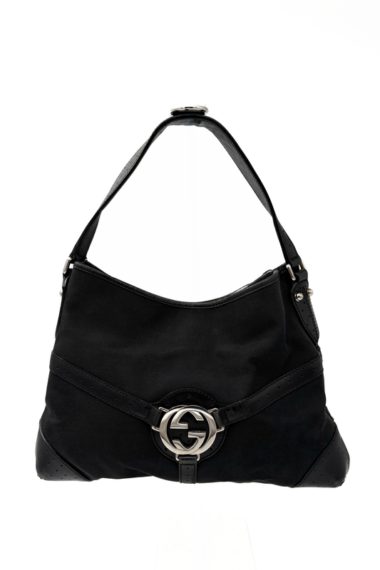 Vintage Black & Silver Shoulder Bag