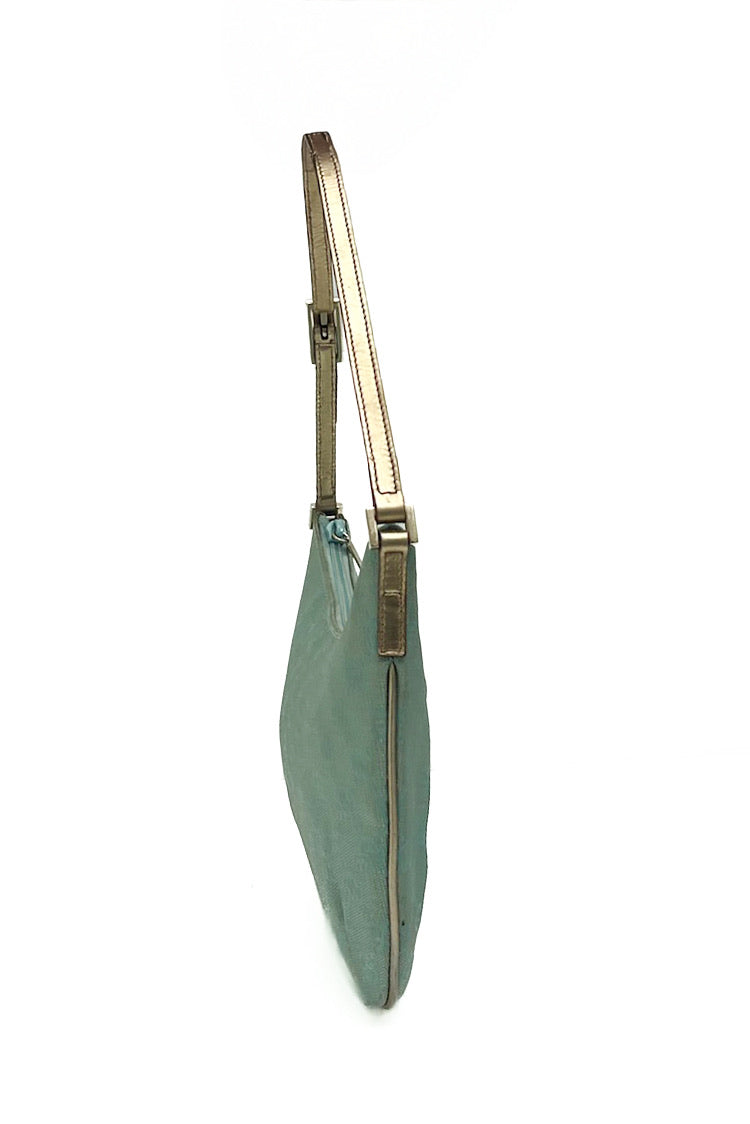Vintage Turquoise & Gold Half Moon Pochette