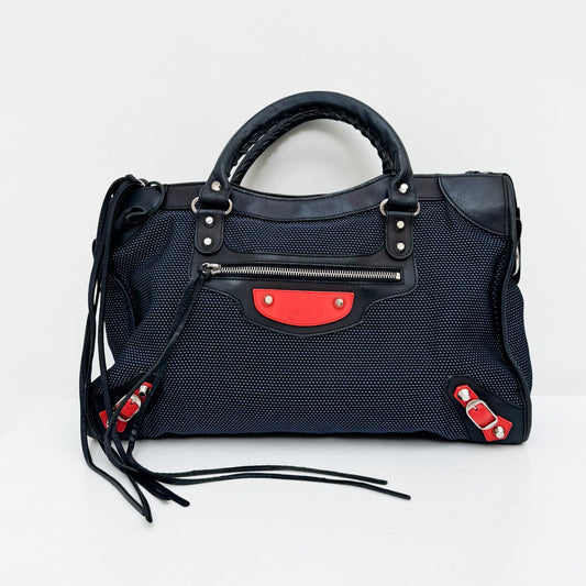 Vintage Blue, Red and Black City Bag