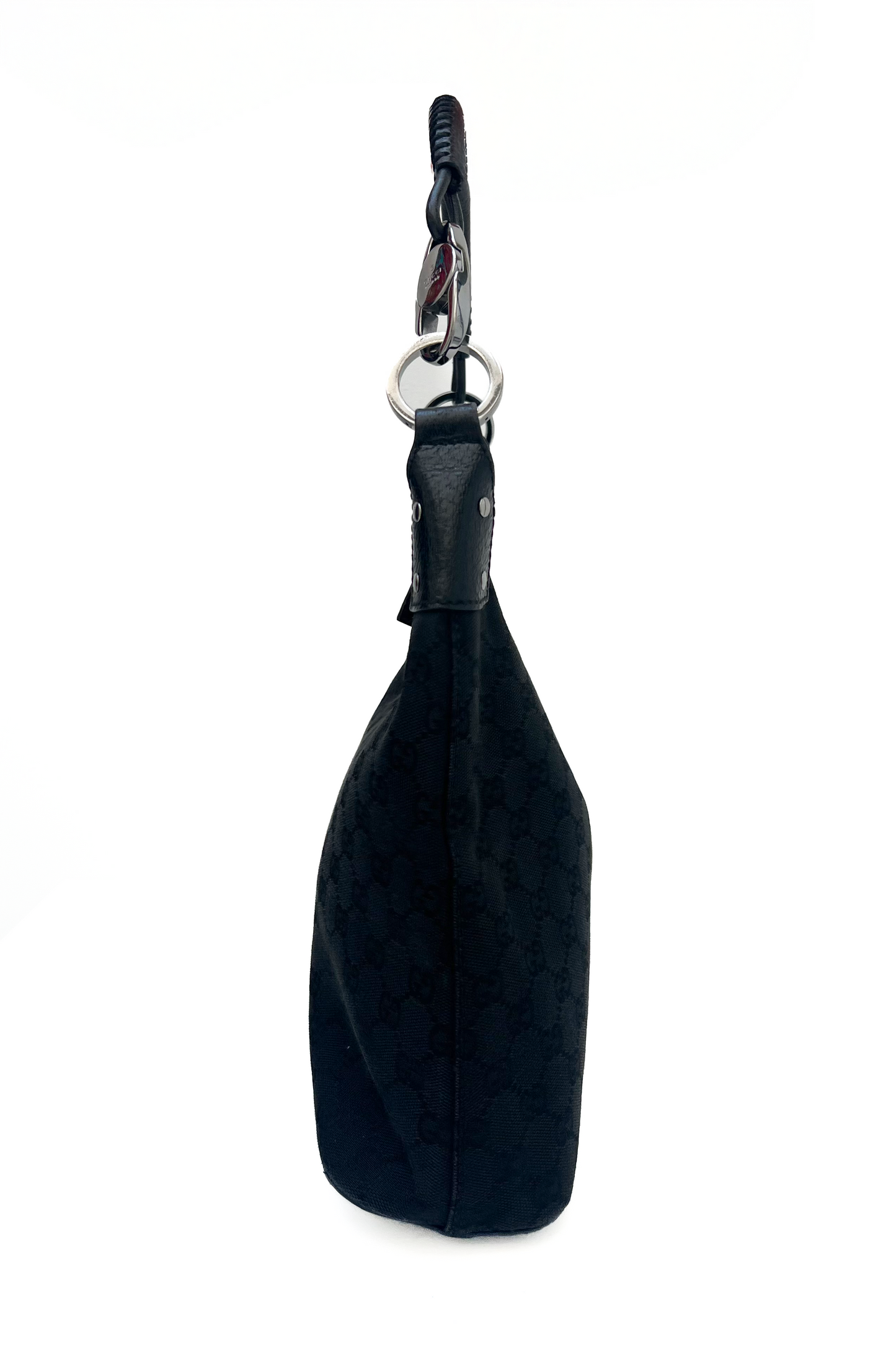 Vintage All Black Lock Handle Shoulder Bag