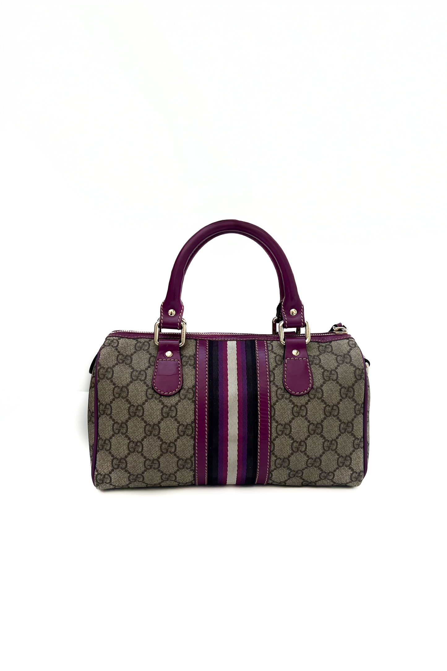 Vintage Boston Monogram Purple Details Bag