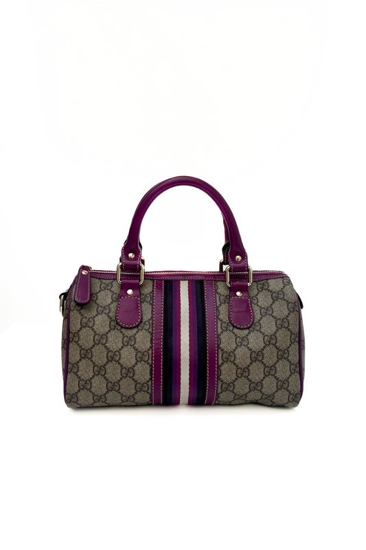Vintage Boston Monogram Purple Details Bag