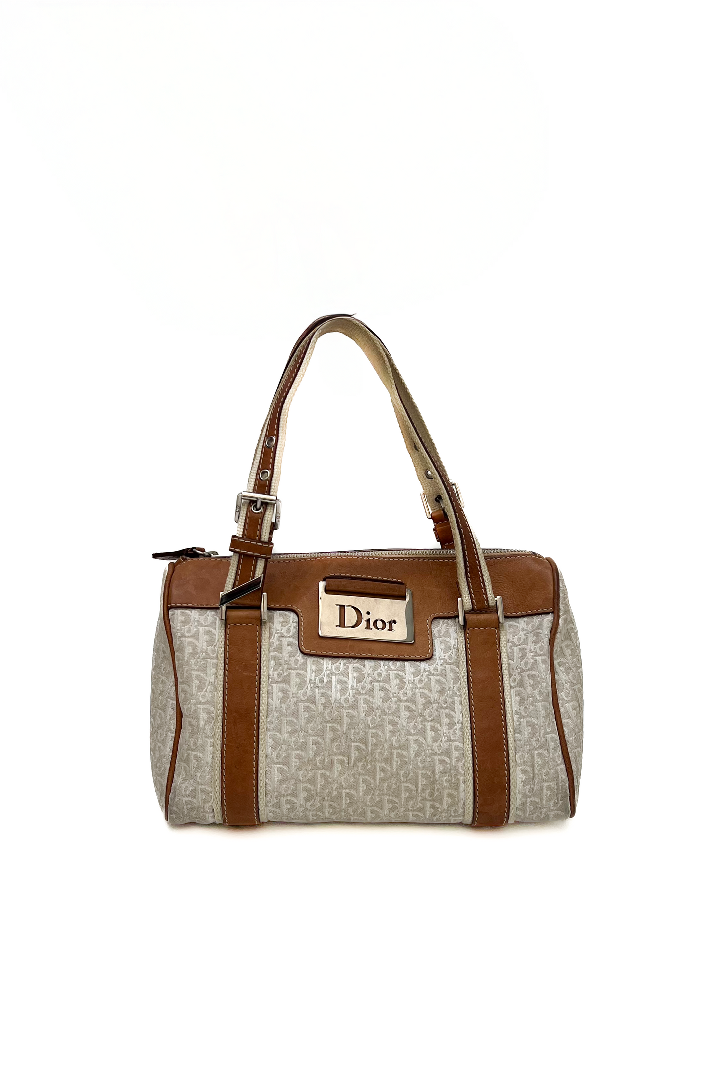 Vintage Cream & Tan Boston Street Chic Bag