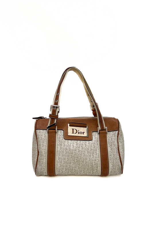Vintage Cream & Tan Boston Street Chic Bag