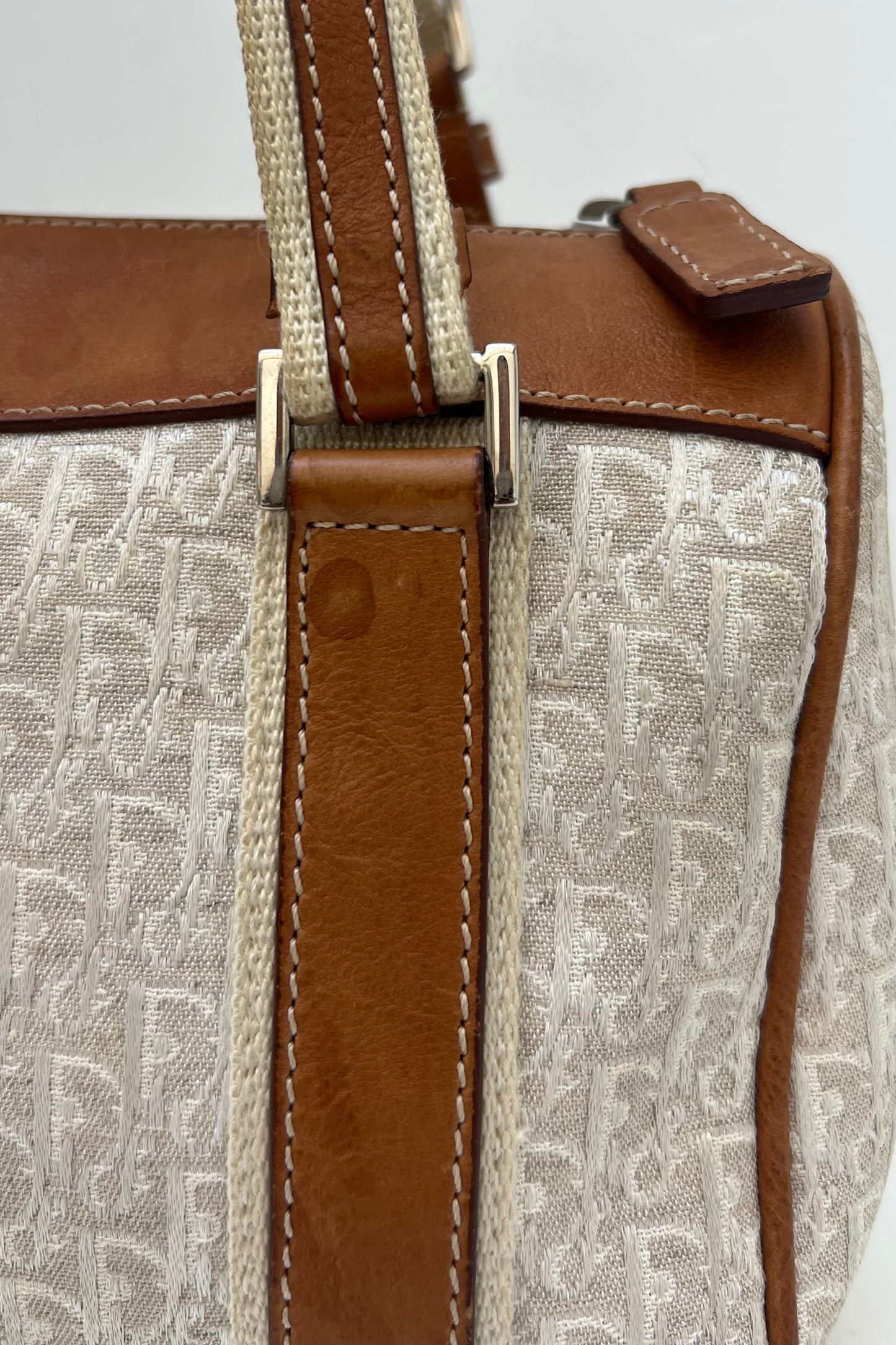 Vintage Cream & Tan Boston Street Chic Bag