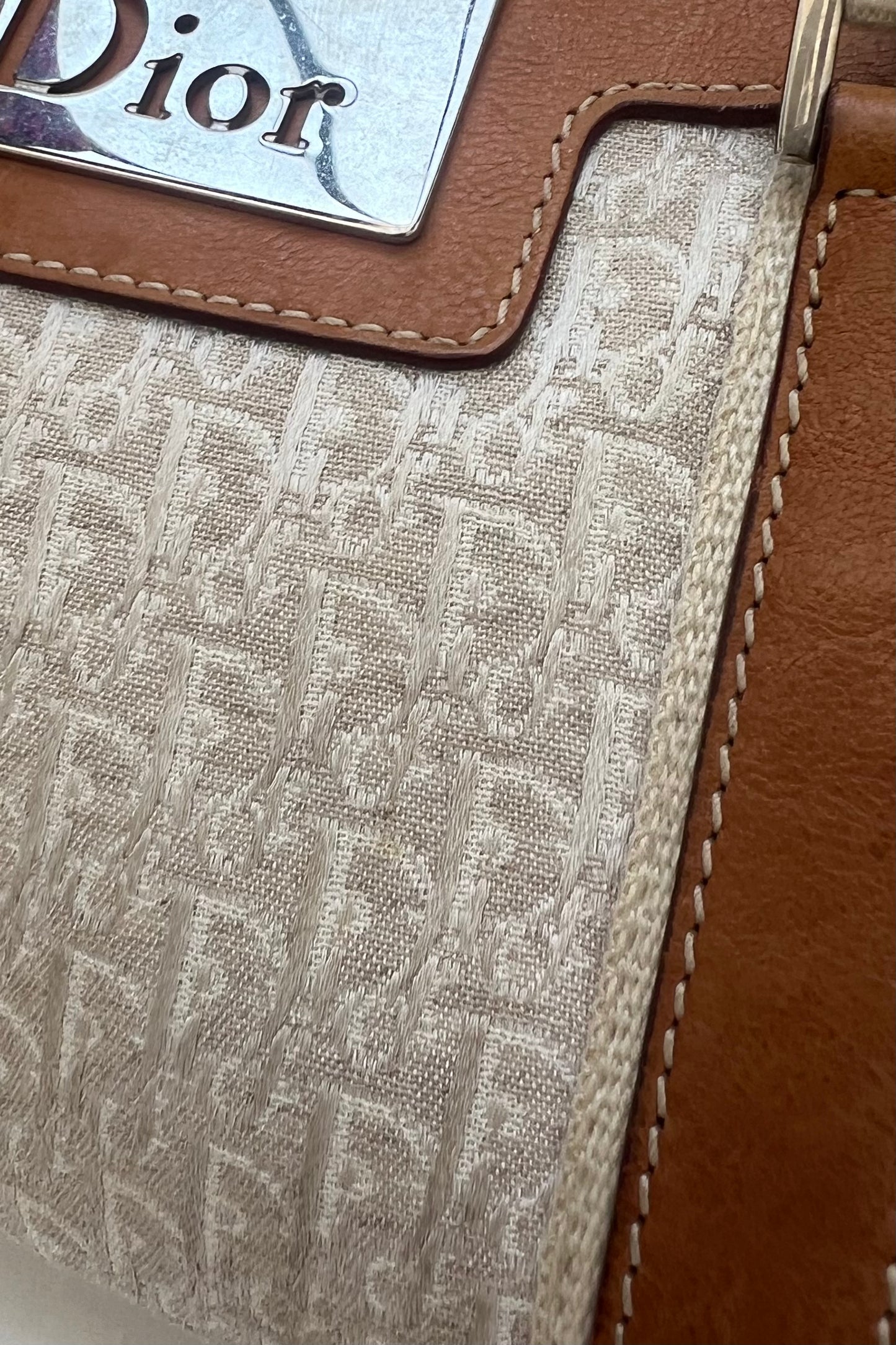 Vintage Cream & Tan Boston Street Chic Bag