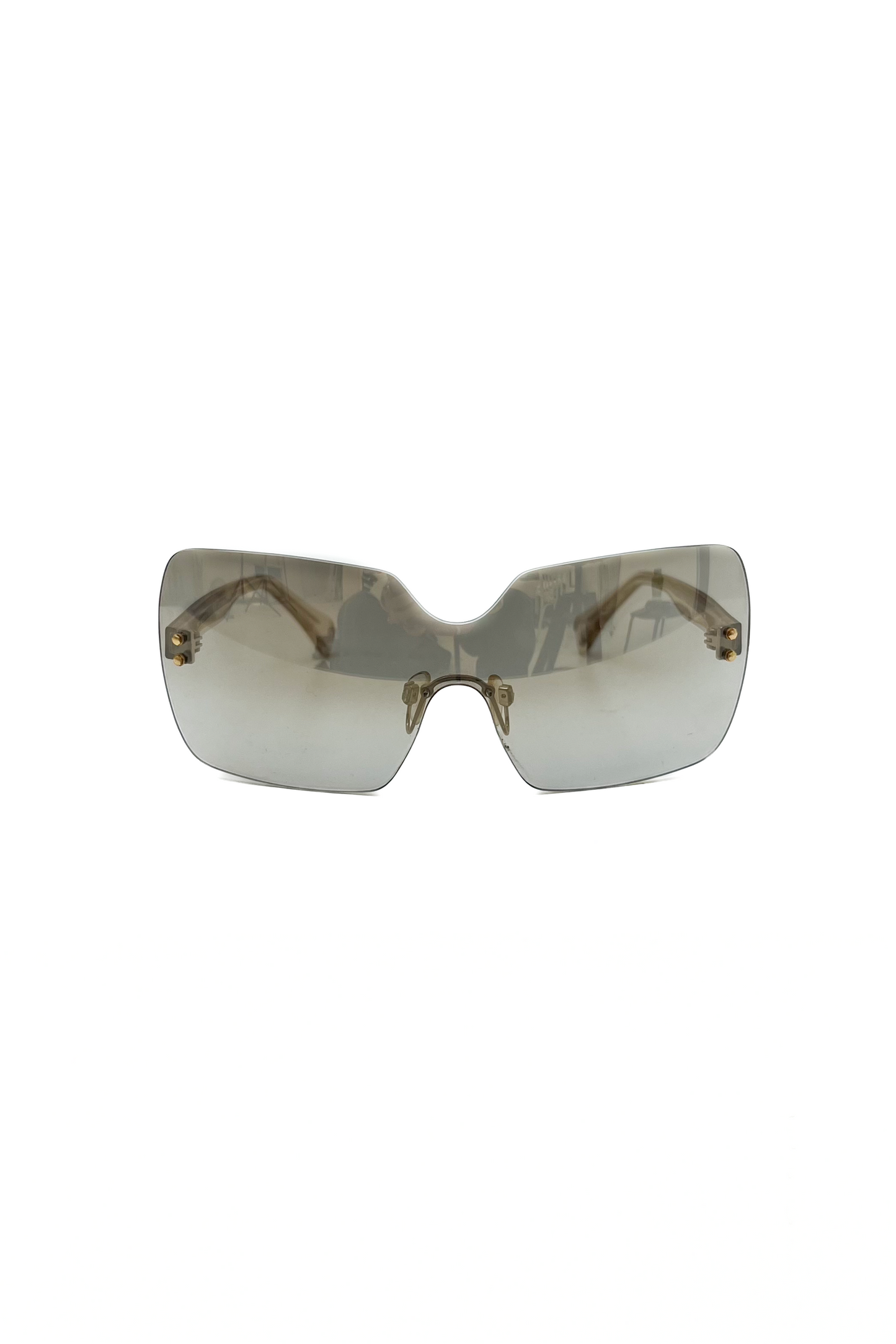 Vintage Golden Glow Rimless Sunglasses
