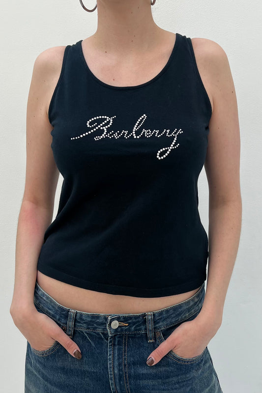 Vintage Black Pearl Spell Out Logo Top