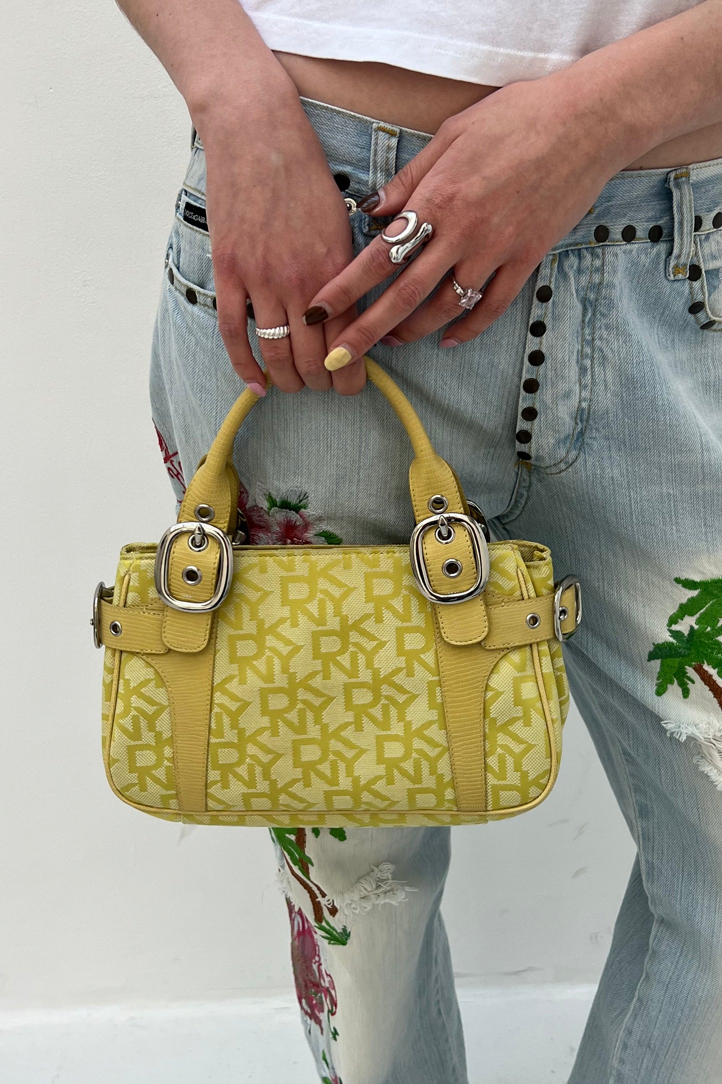 Vintage Yellow Monogram Handbag
