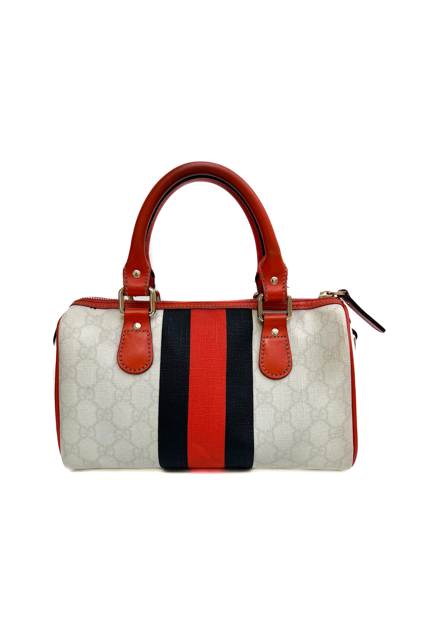 Vintage Boston Joy Orange & Navy Handbag