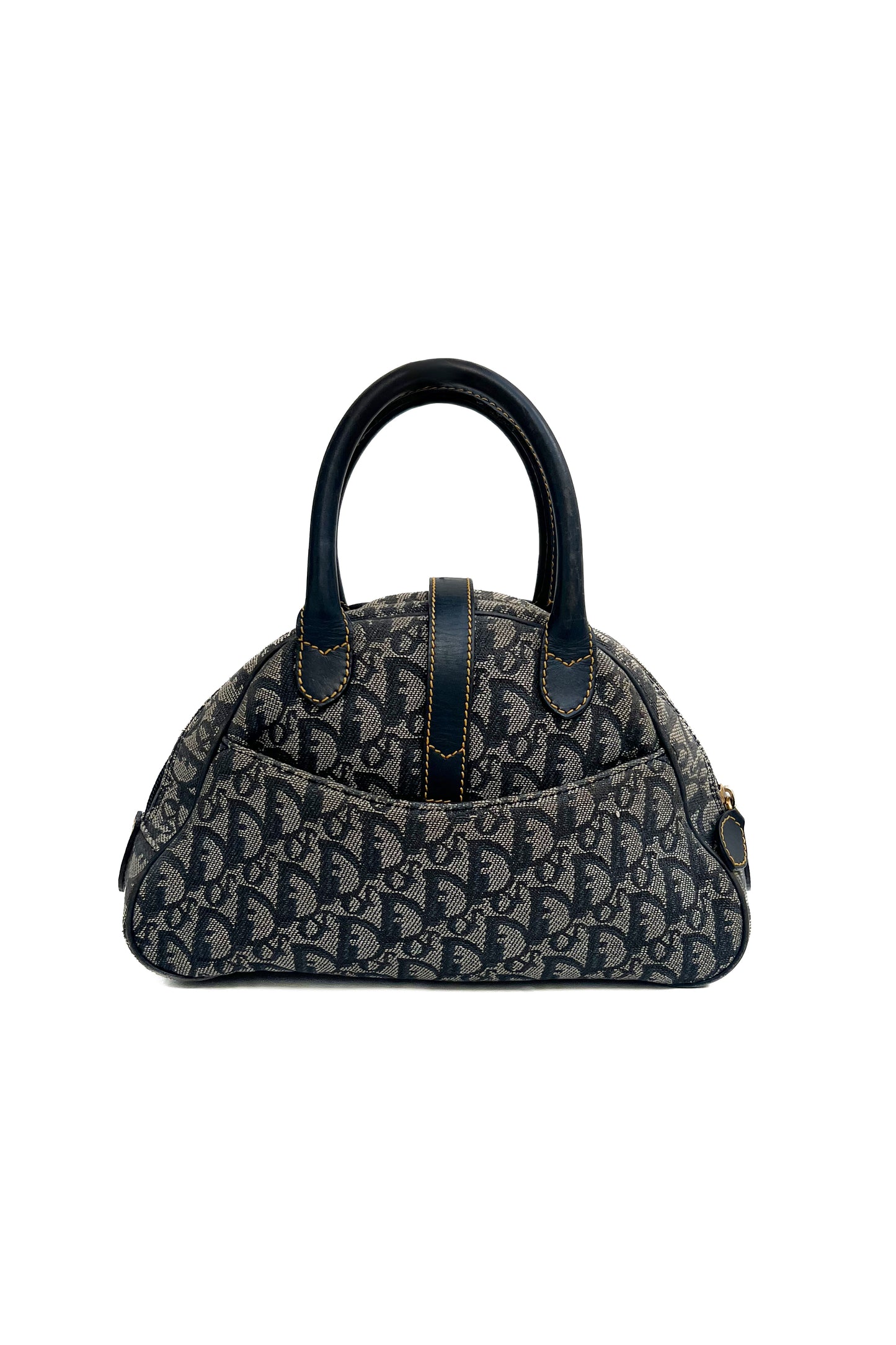 Vintage Navy Trotter Golden D Top Handle Bag