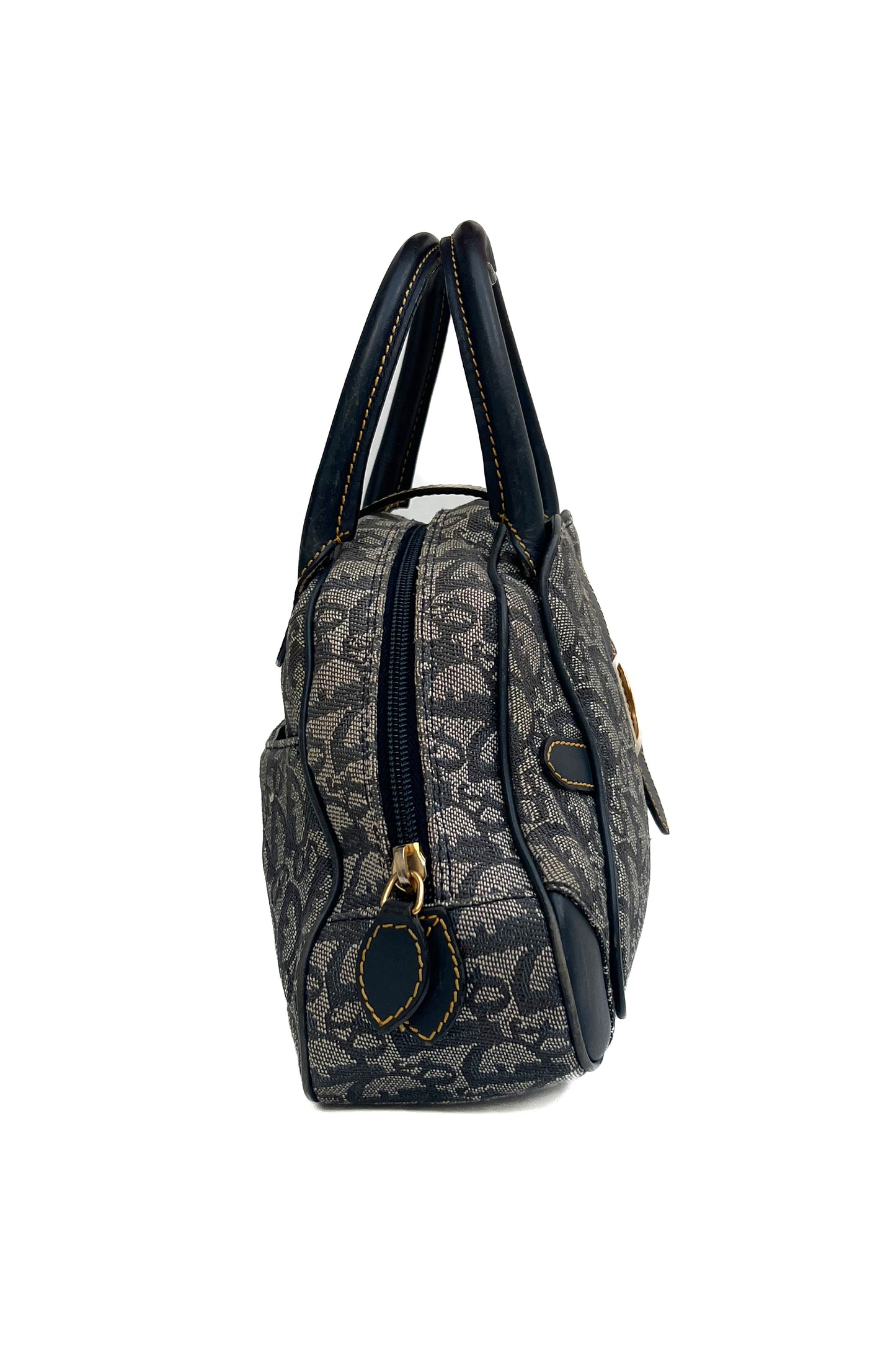 Vintage Navy Trotter Golden D Top Handle Bag