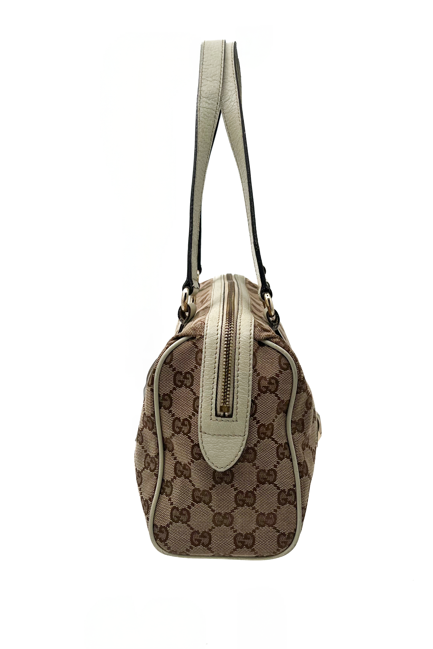 Vintage Charmy Classic Monogram & Cream Leather Boston Bag