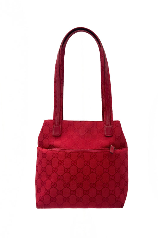 Vintage All Red Double Monogram Double Handle Bag