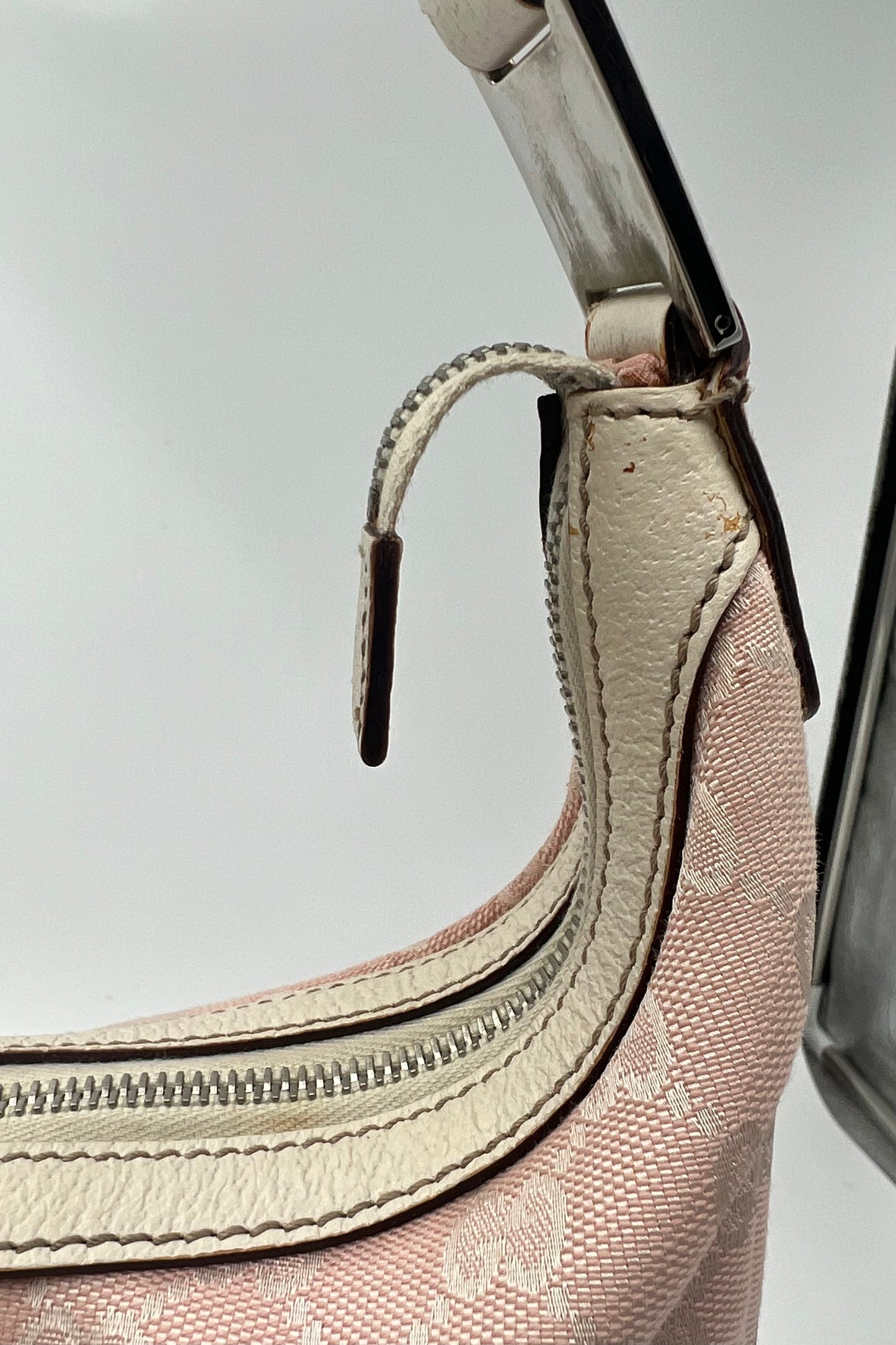 Vintage Pink Monogram & Cream Charmy Shoulder Bag