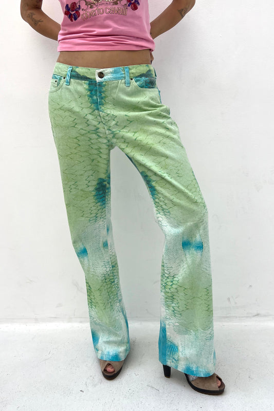 Vintage Green Reptile Pants
