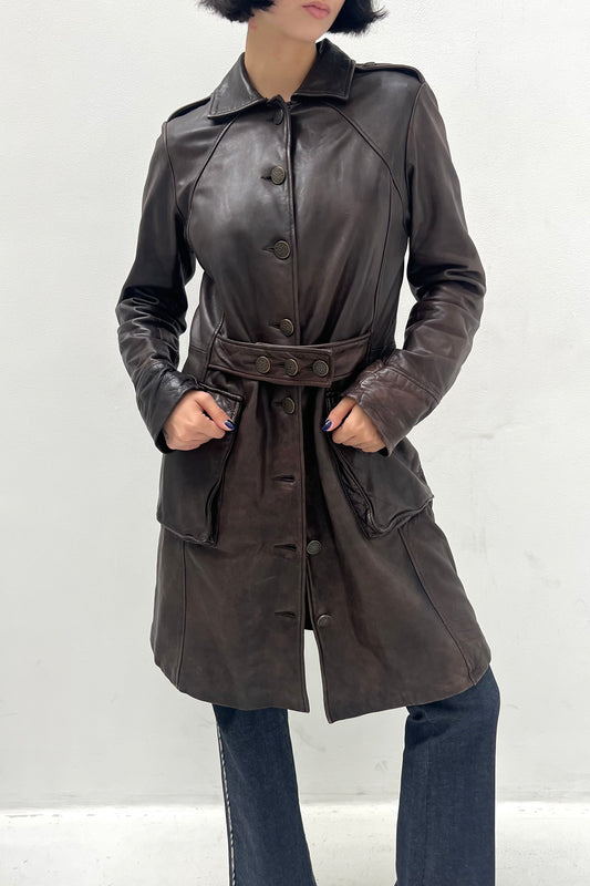 Vintage Chocolate Leather Jacket