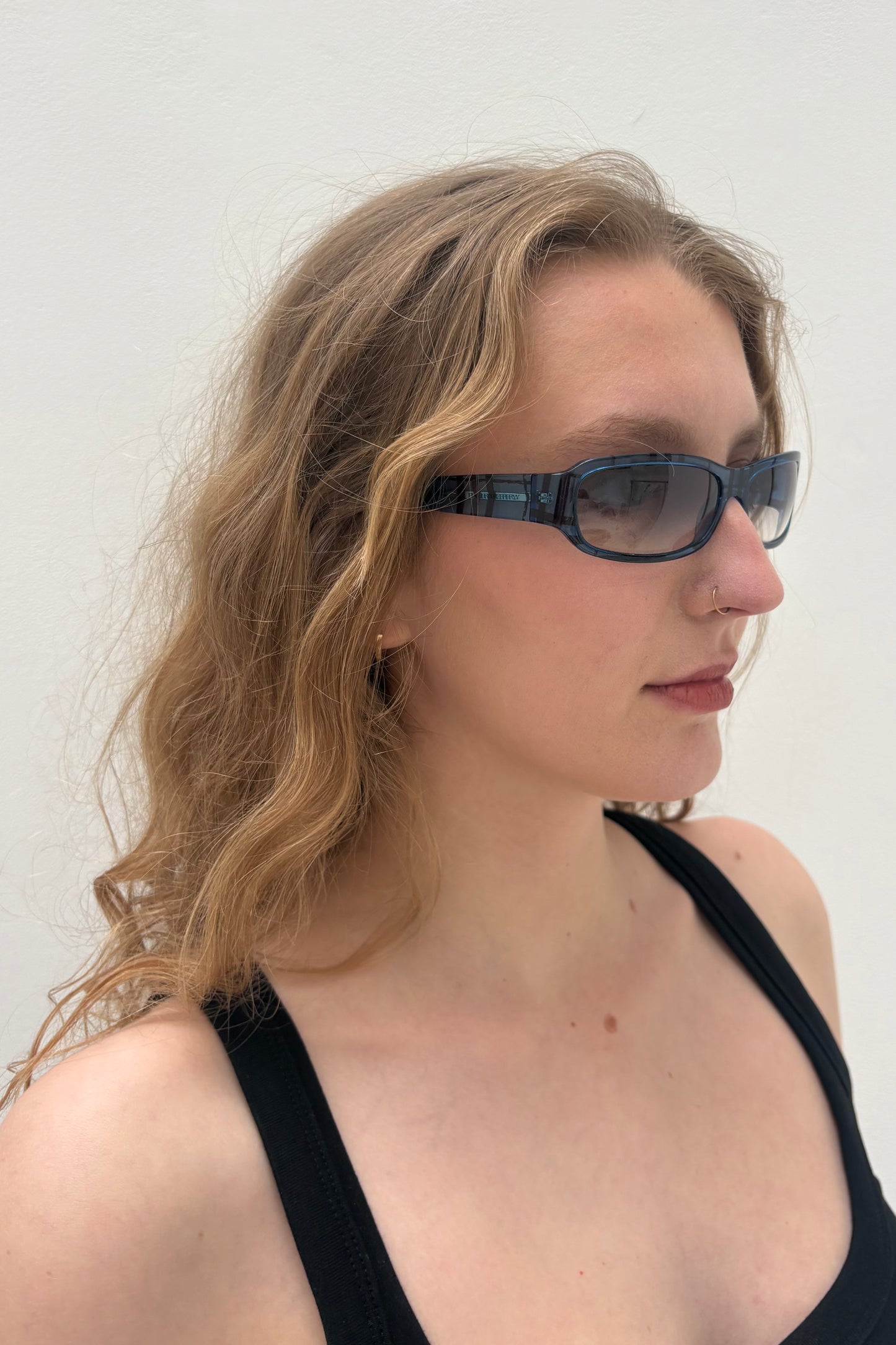 Vintage Blue Check Sunglasses