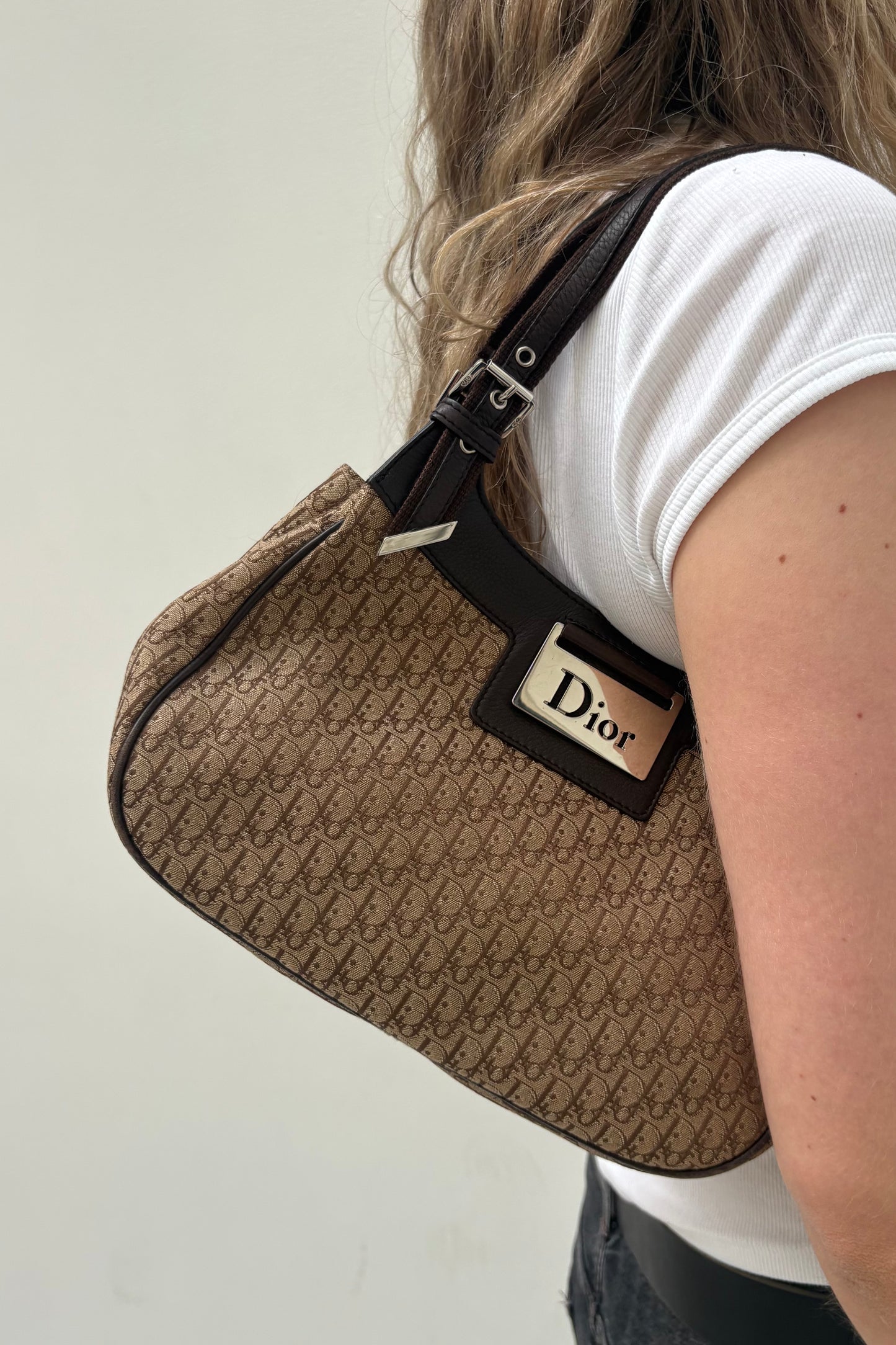 Vintage Brown Street Chic Trotter Double Handle Bag