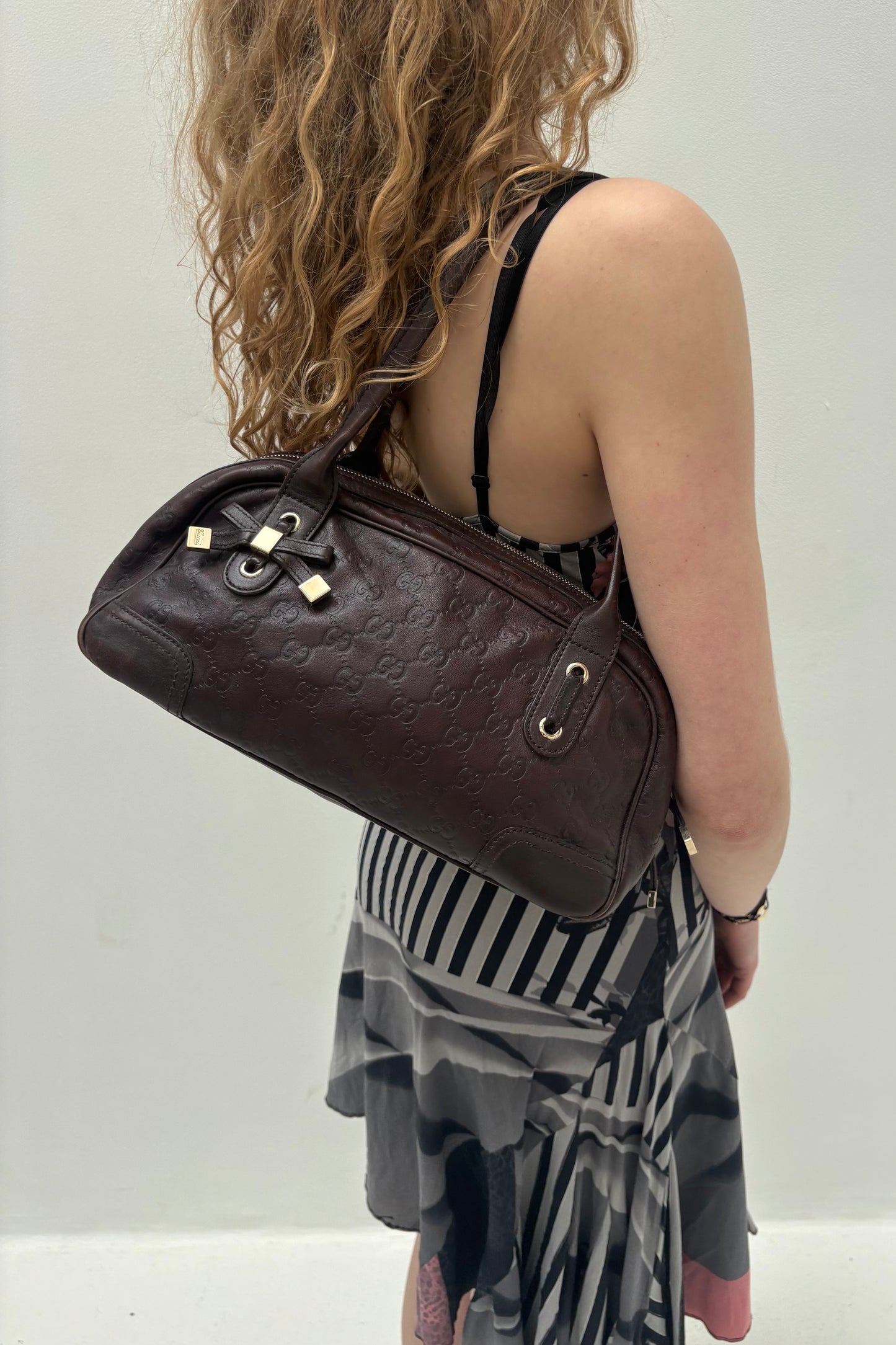 Vintage Chocolate Guccissima Princy Handbag