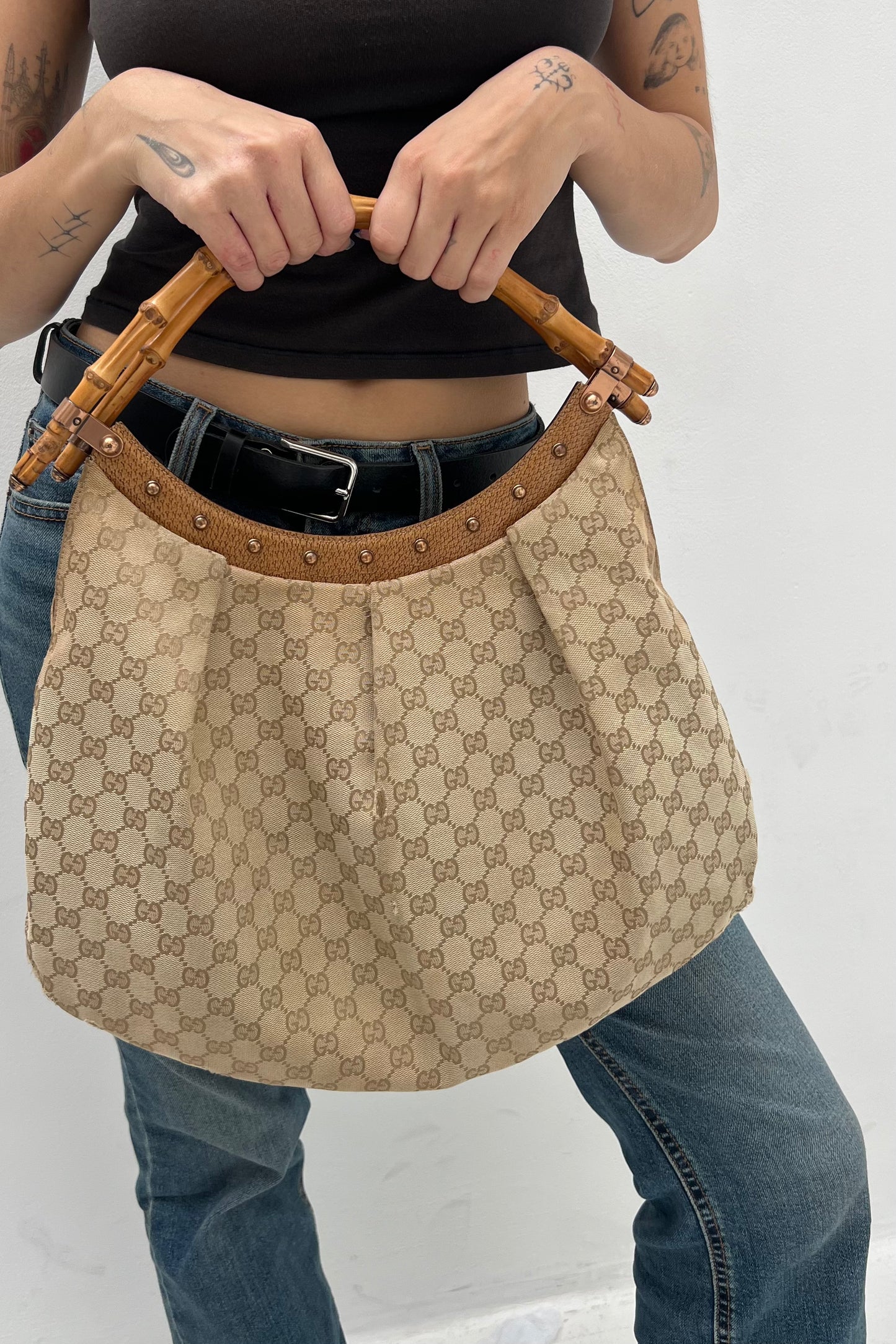 Vintage Classic Monogram Bamboo Handle Bag