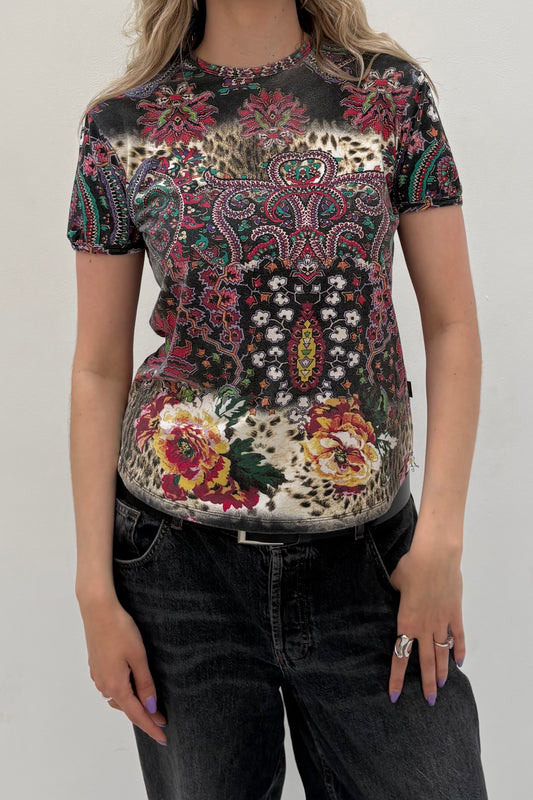 Vintage Paisley, Leo & Glitter Tee